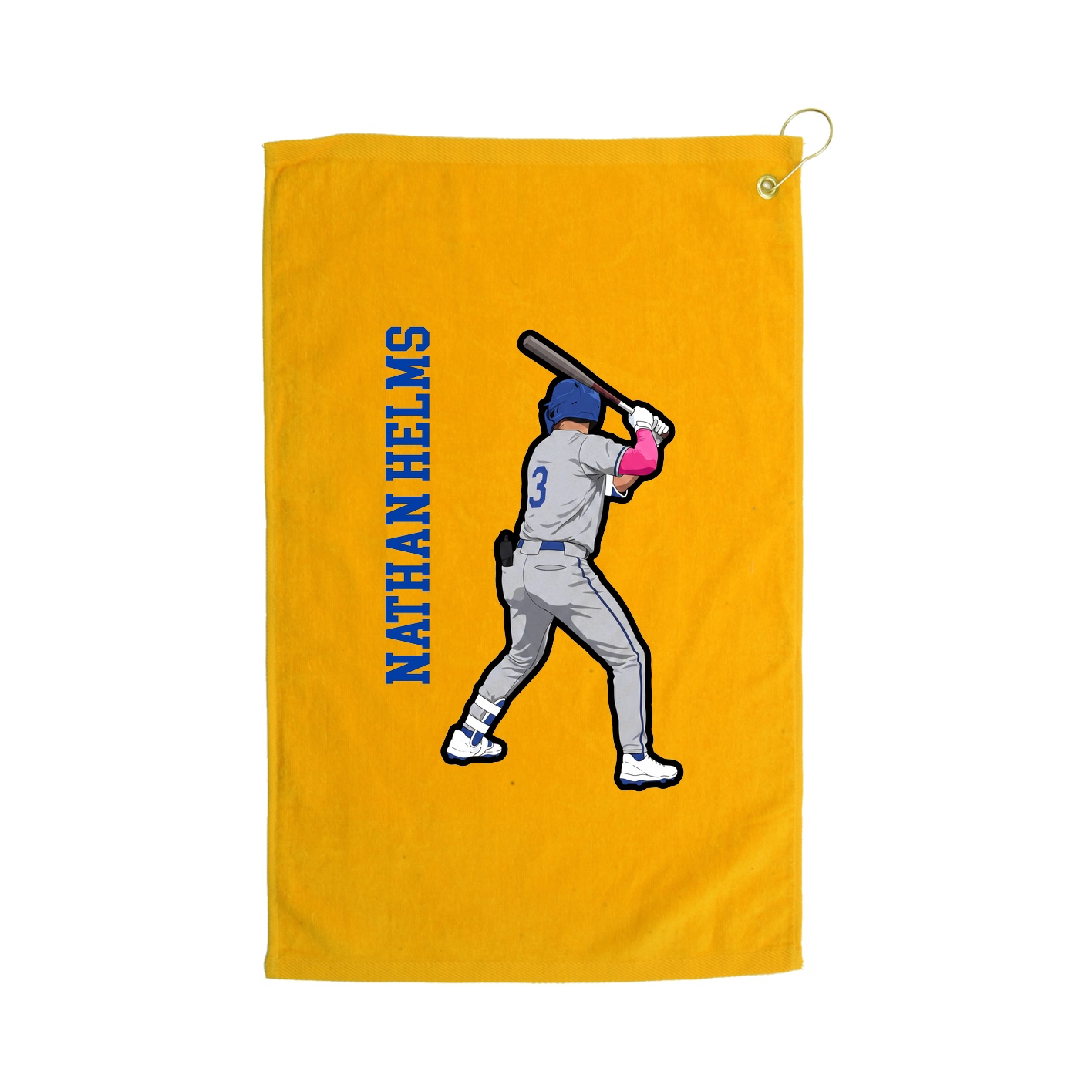 Golf Towel — Name Vertical in Gold
