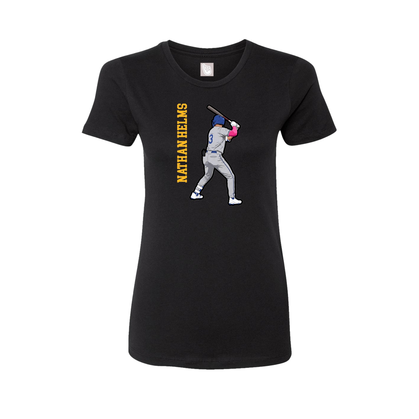 Womens Tee — Name Vertical in Black
