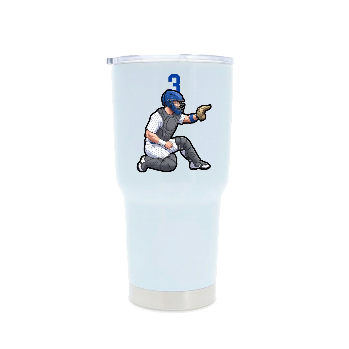 30oz Stainless Steel Tumbler — Number Top in White