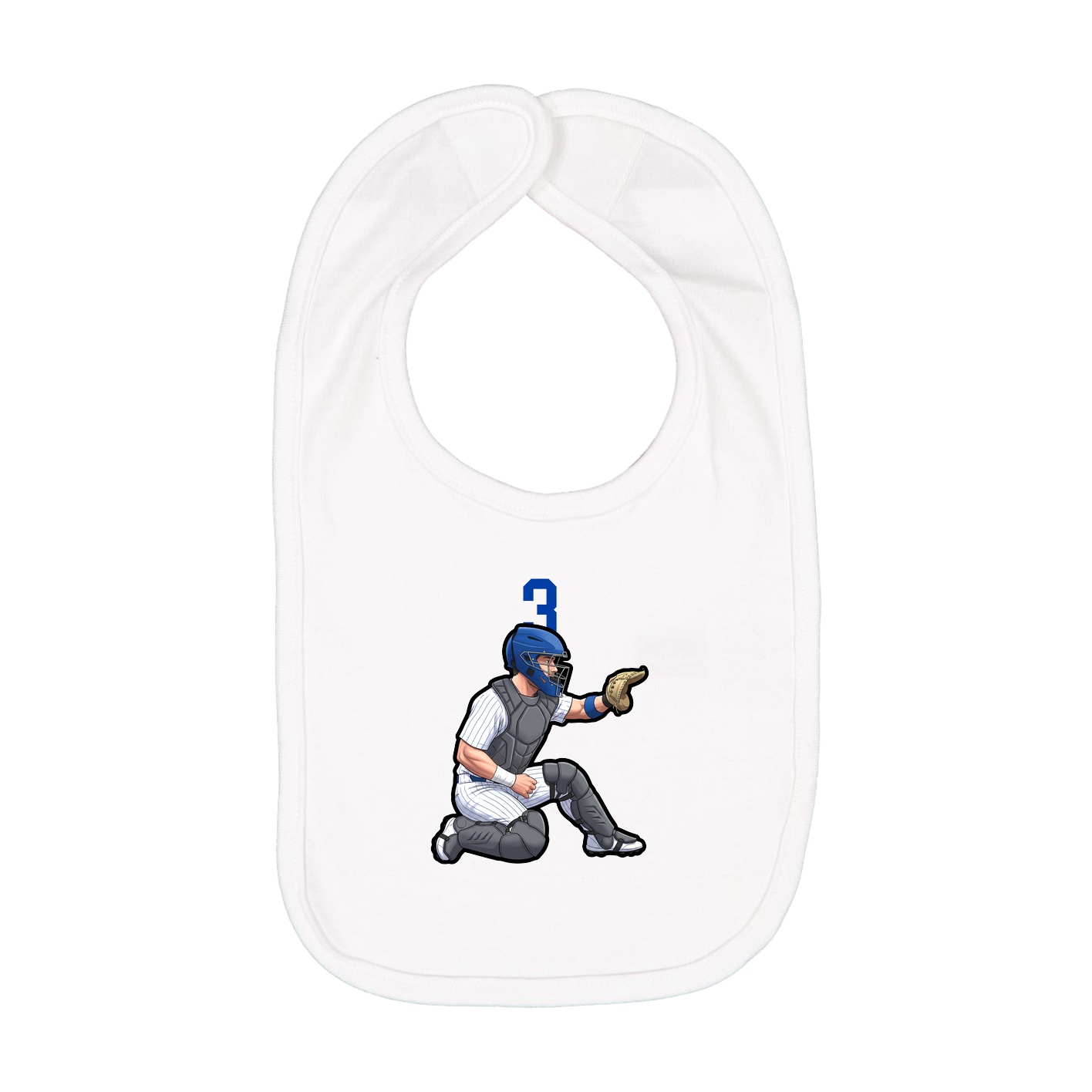 Infant Bib — Number Top in White