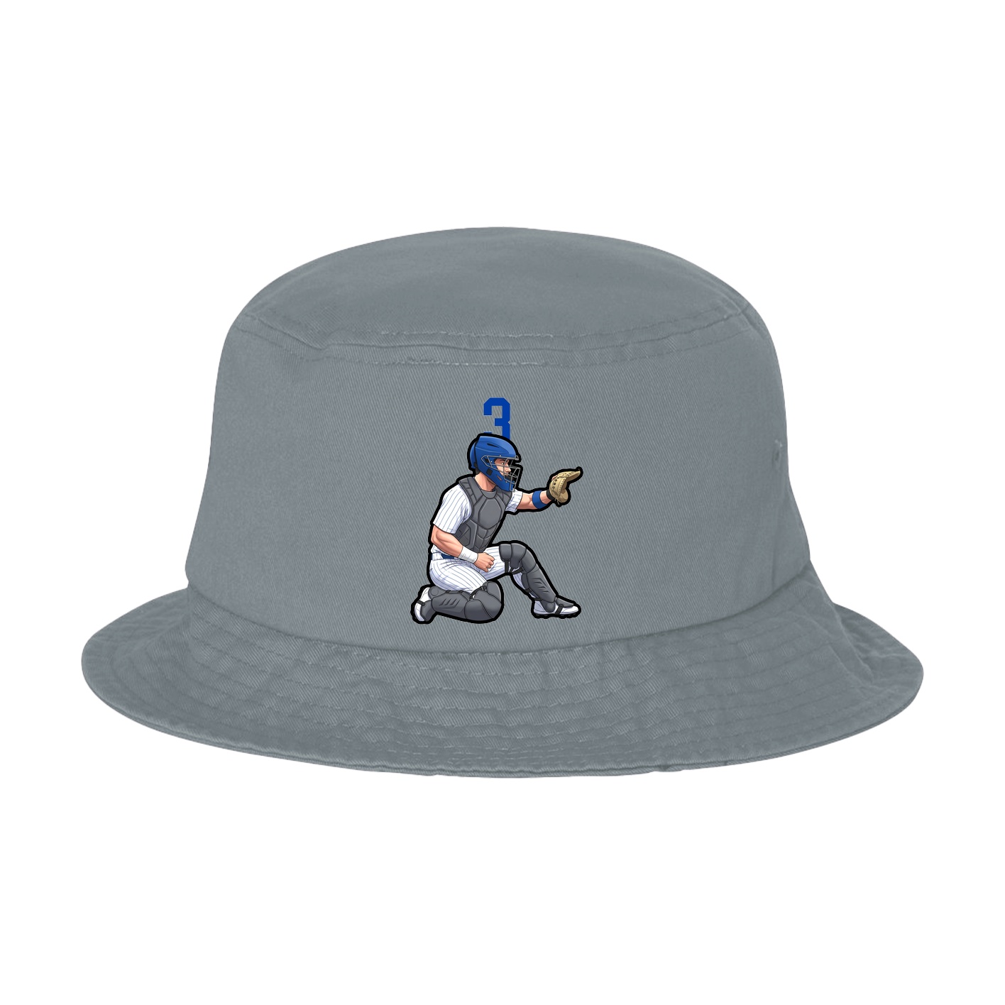 Bucket Cap — Number Top in Grey