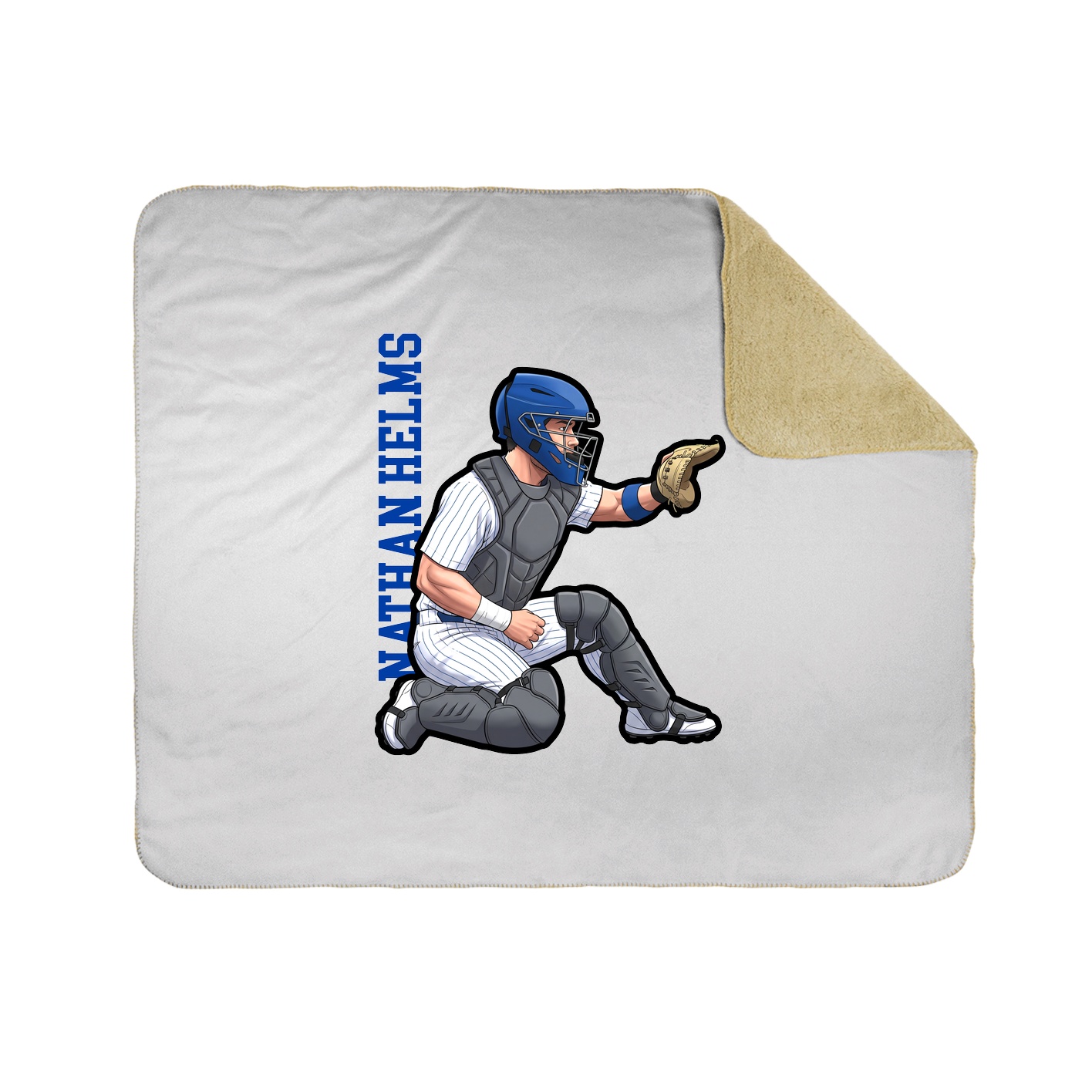 Throw Blanket — Name Vertical in White