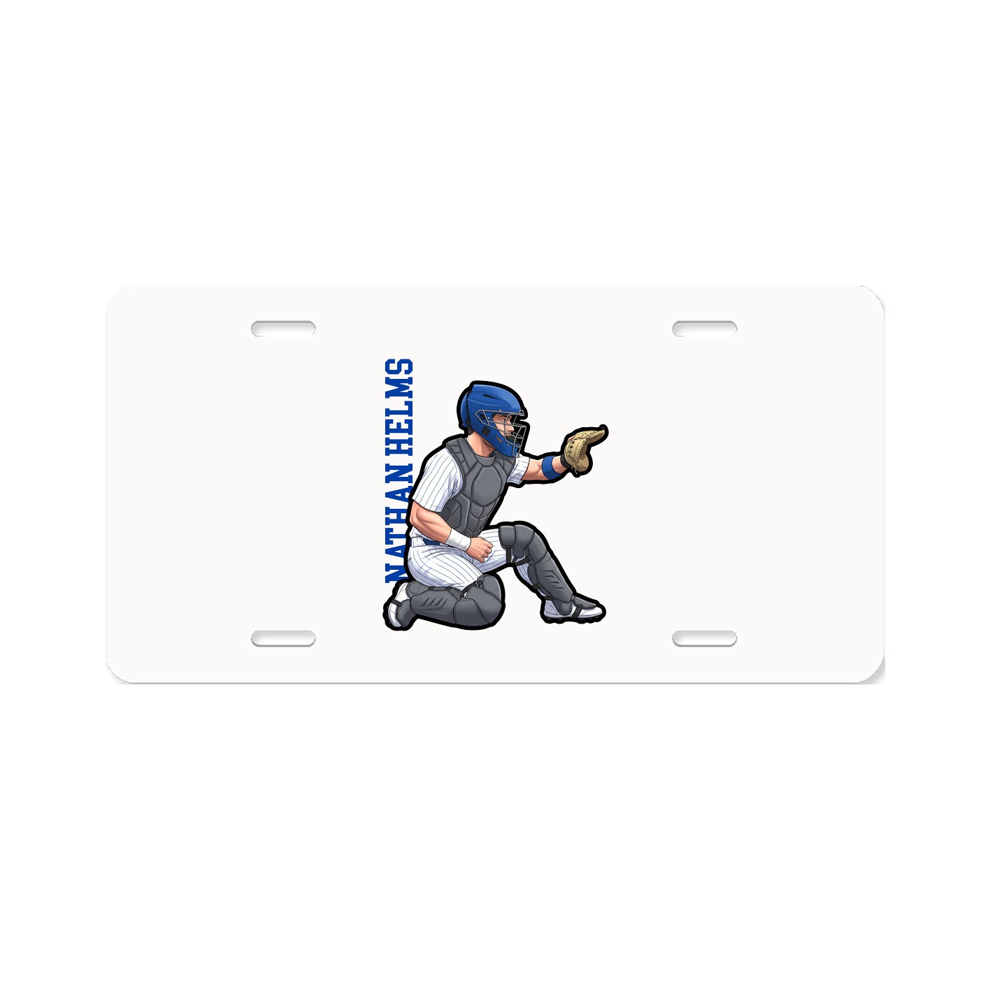License Plate — Name Vertical in Classic