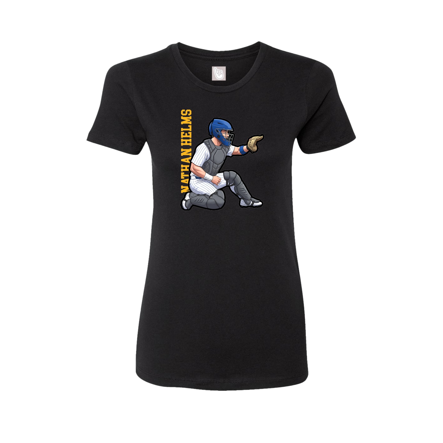 Womens Tee — Name Vertical in Black
