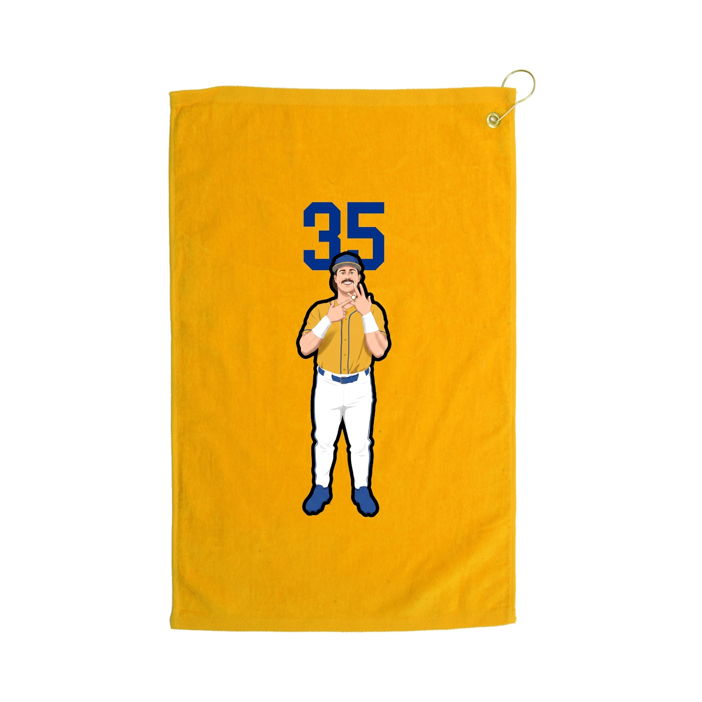 Golf Towel — Number Top in Gold