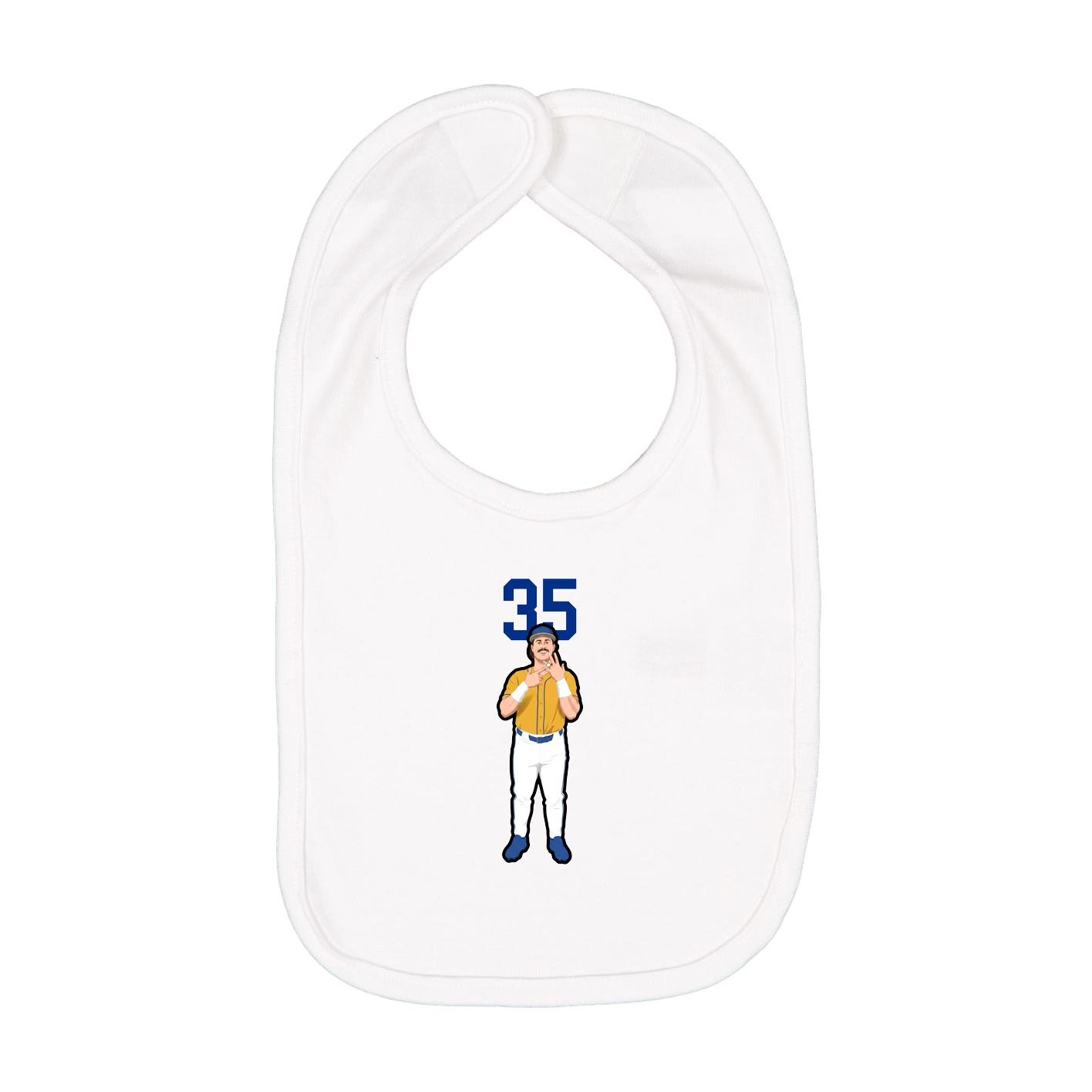 Infant Bib — Number Top in White
