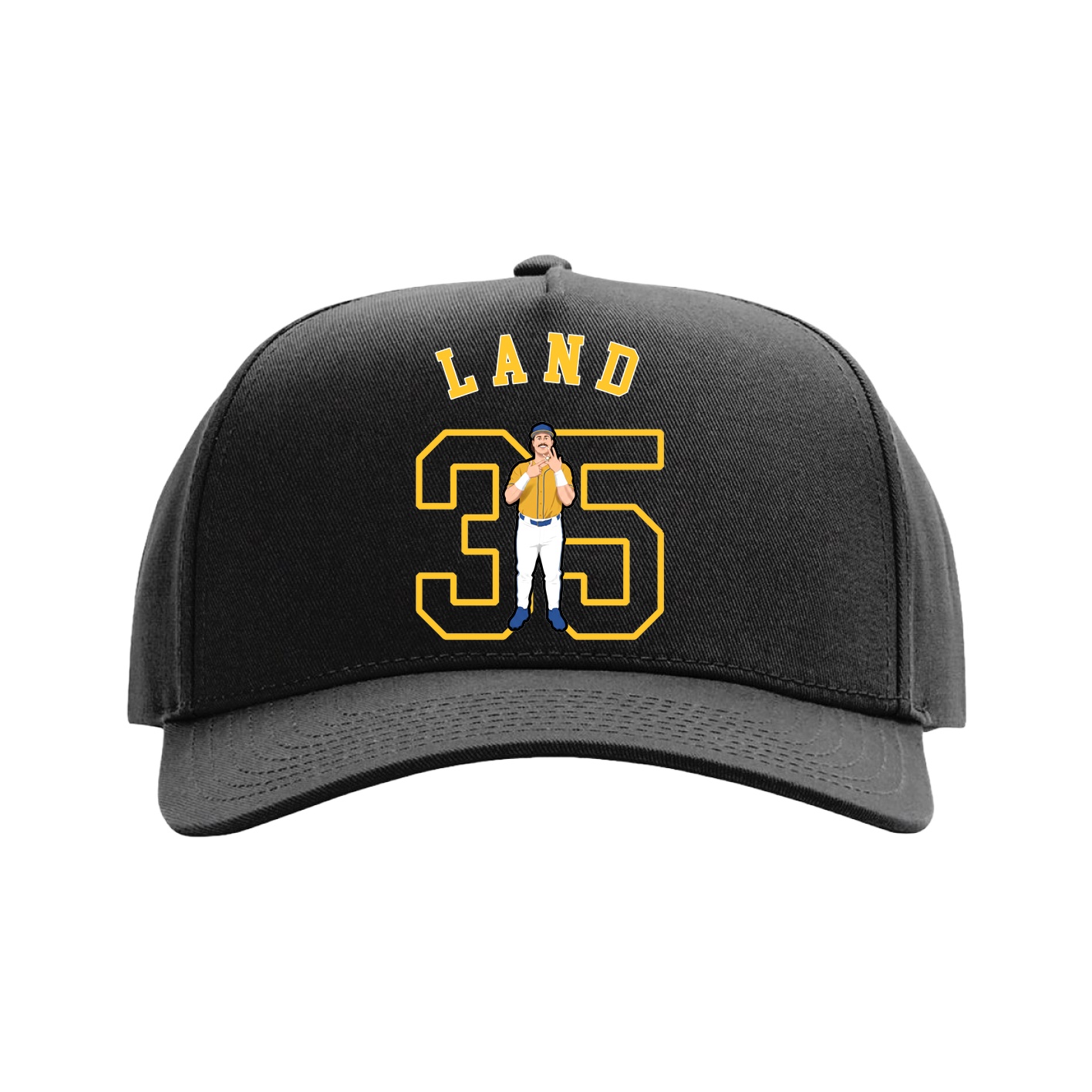 Full Fabric Five-Panel Champ Cap — Shirsey Arch in Black