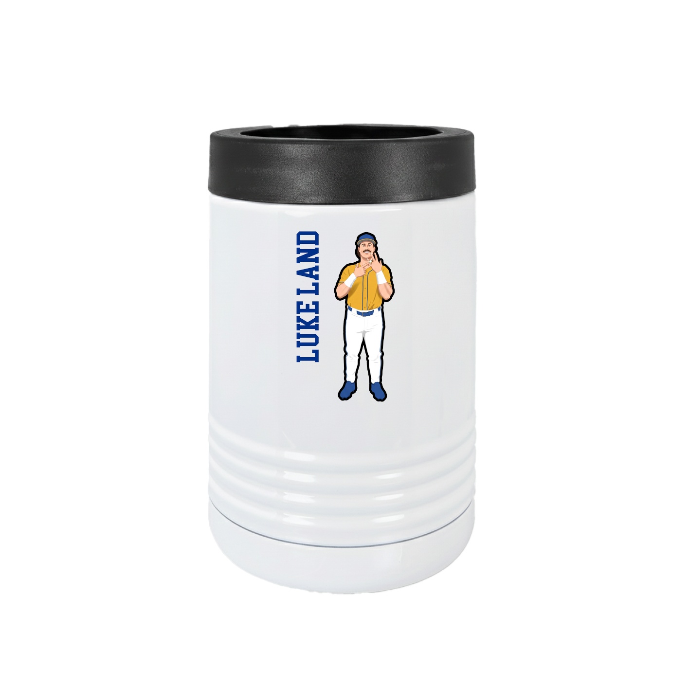 Beverage Holder — Name Vertical in White