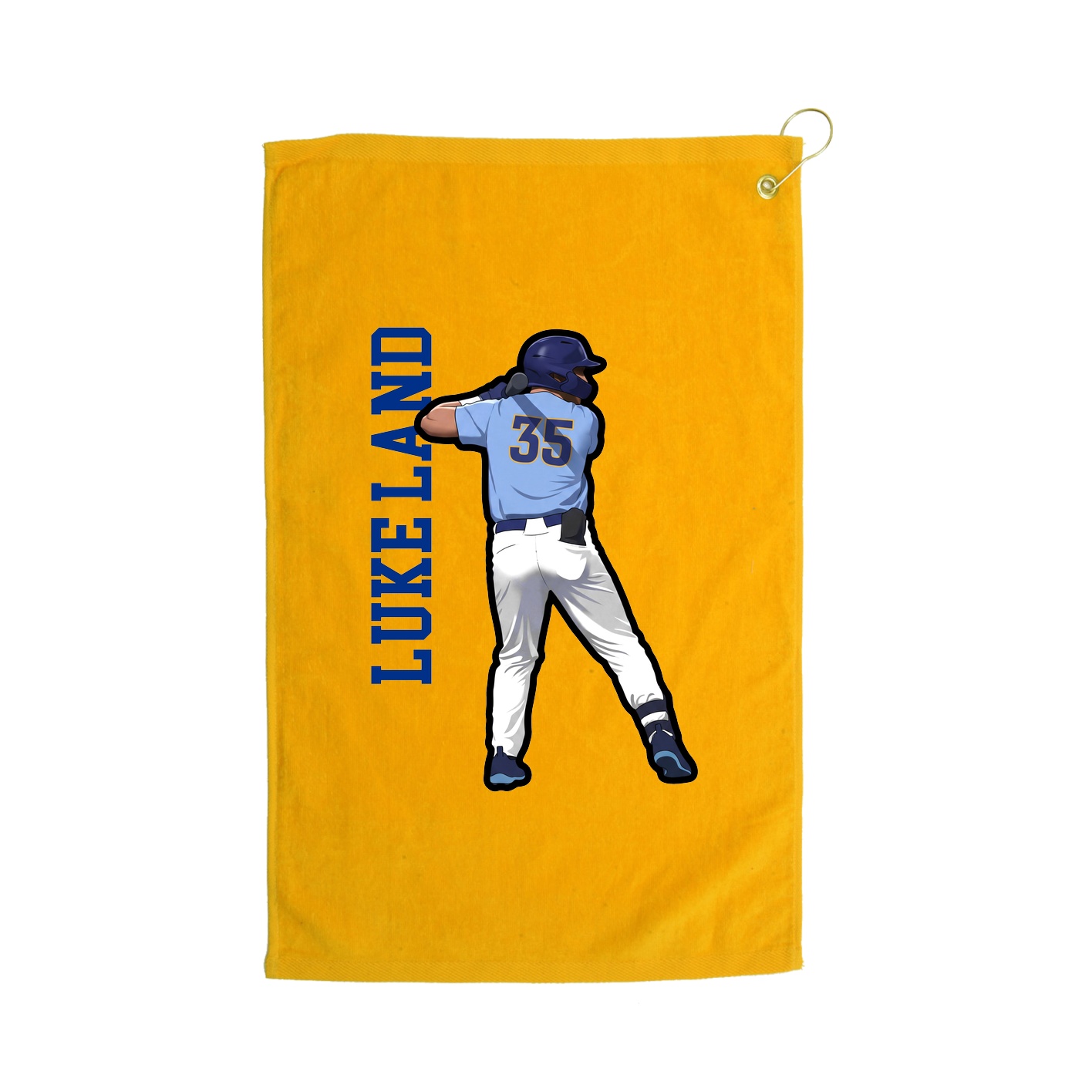Golf Towel — Name Vertical in Gold