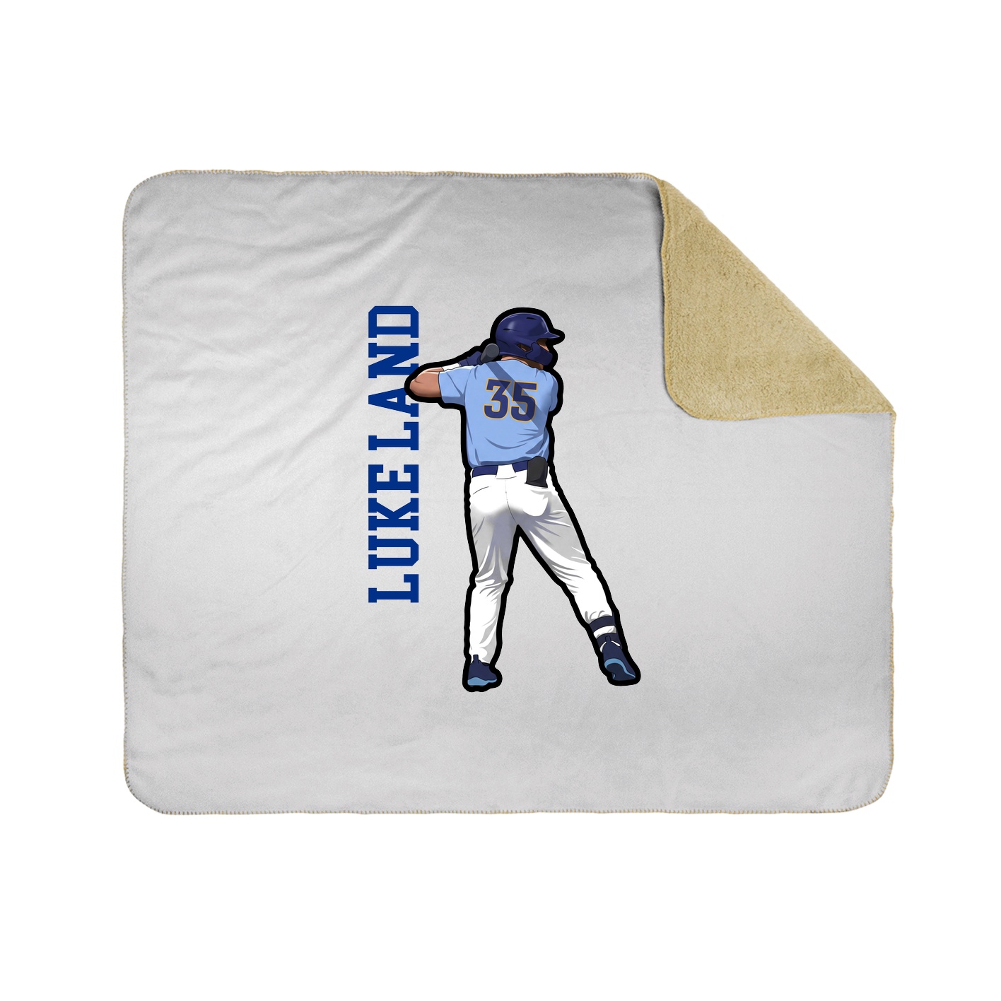 Throw Blanket — Name Vertical in White
