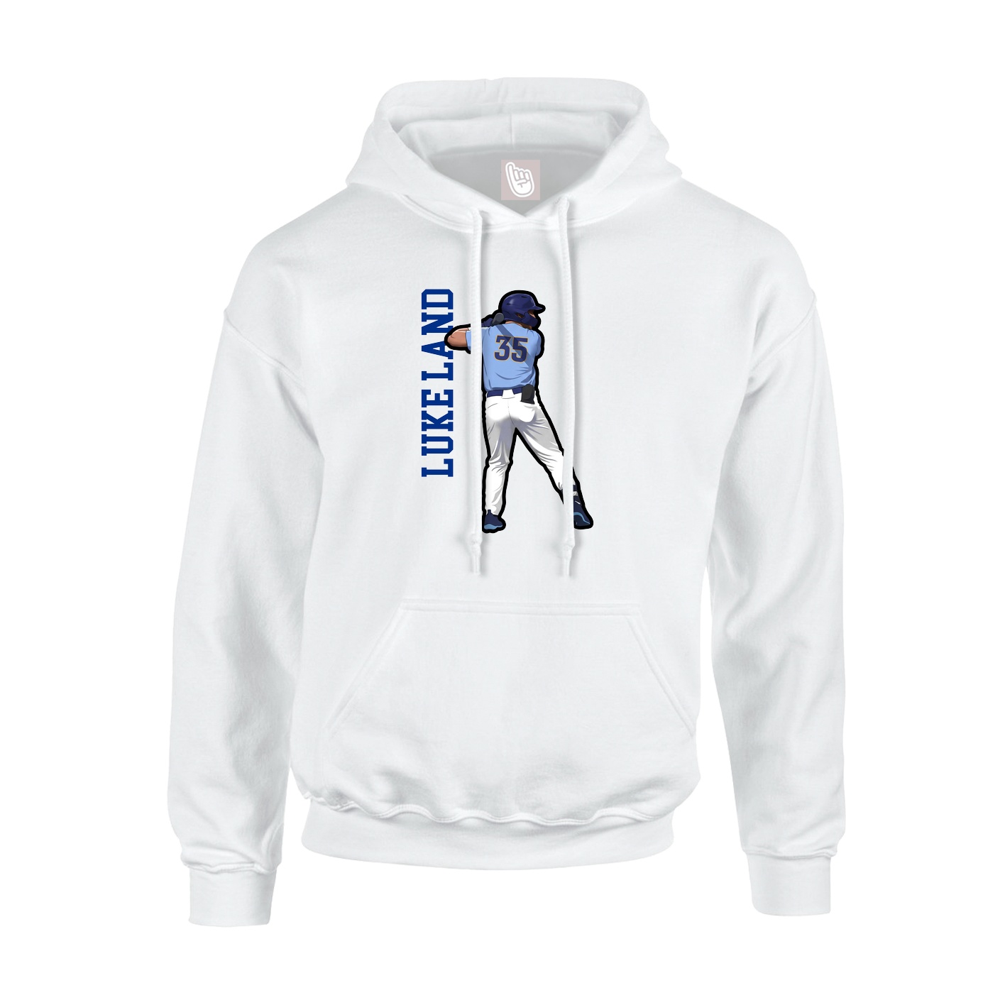 Hoodie — Name Vertical in White