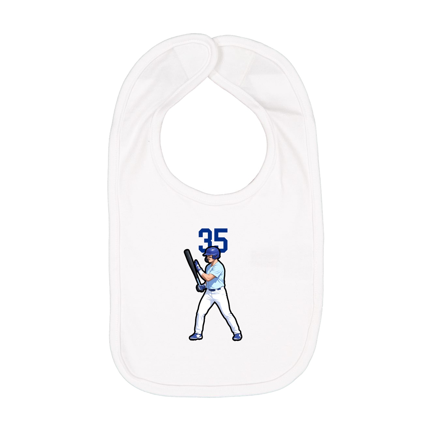 Infant Bib — Number Top in White