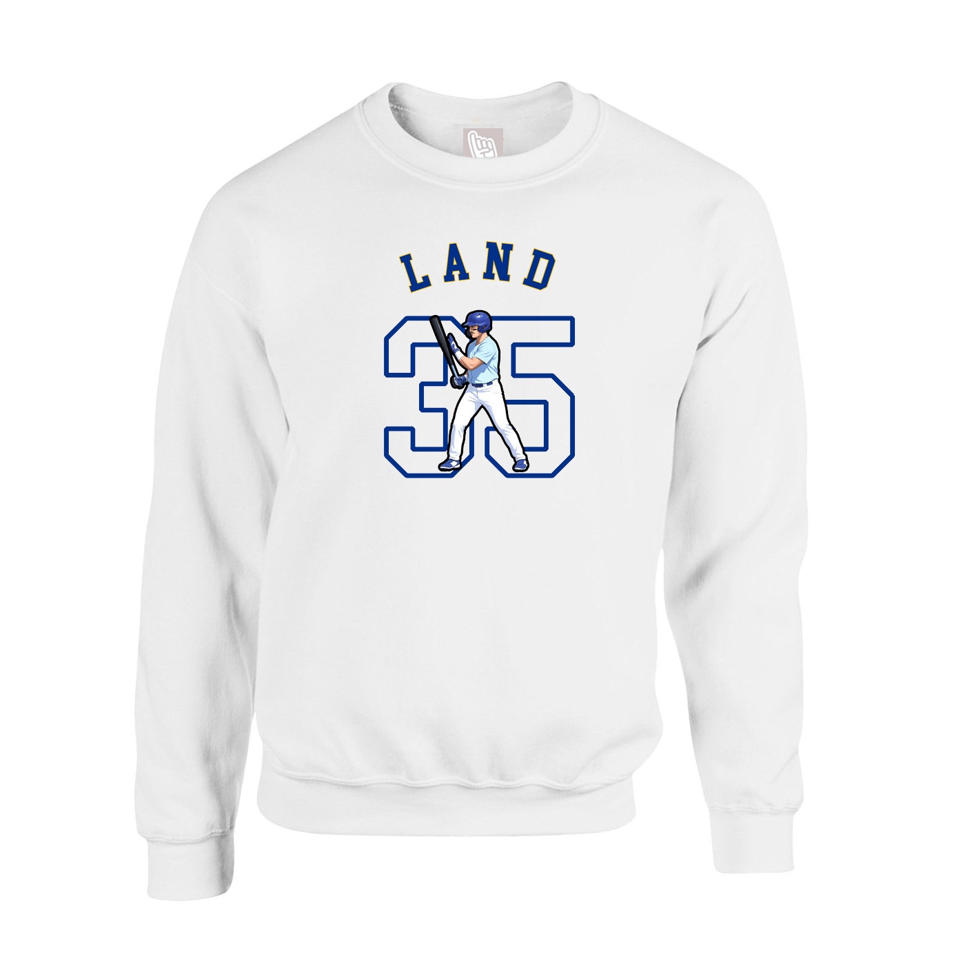 Fleece Crew — Shirsey Arch in White