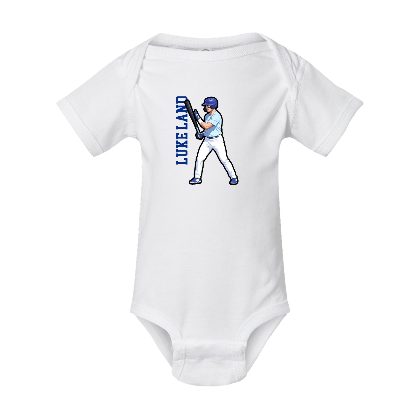 Baby Onesie — Name Vertical in White