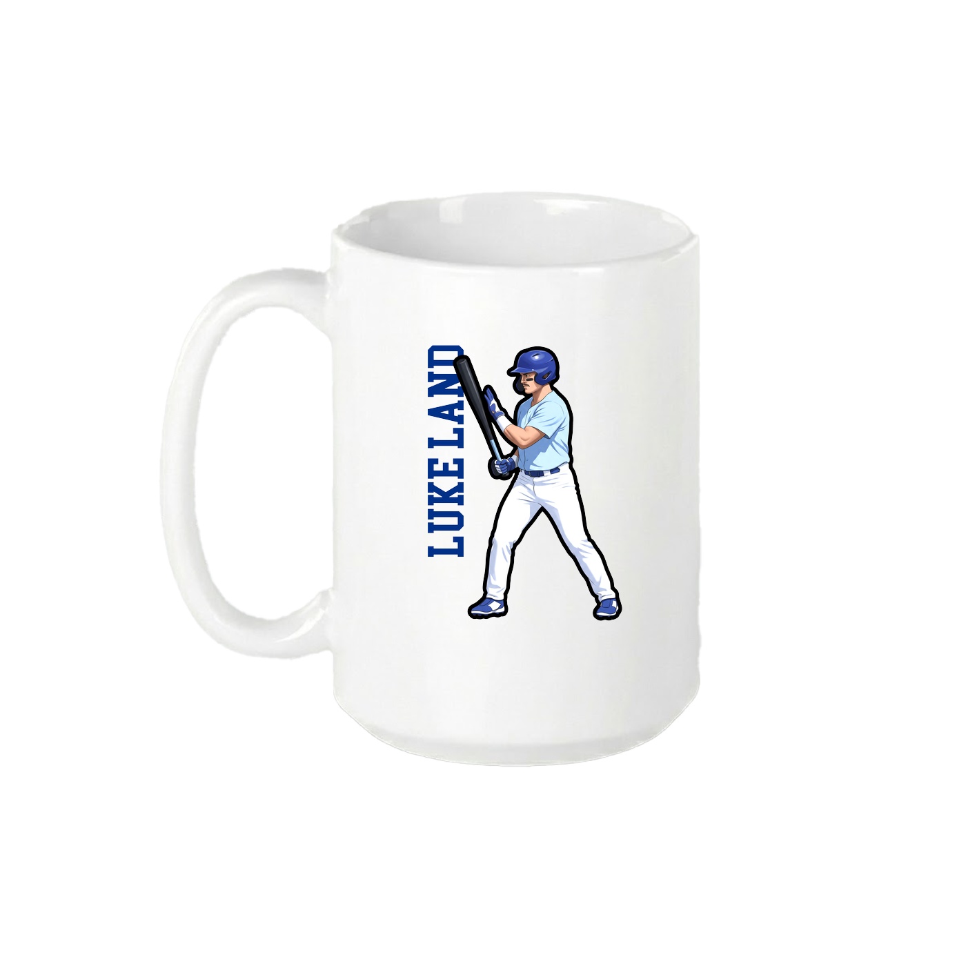 15oz Coffee Mug — Name Vertical in White