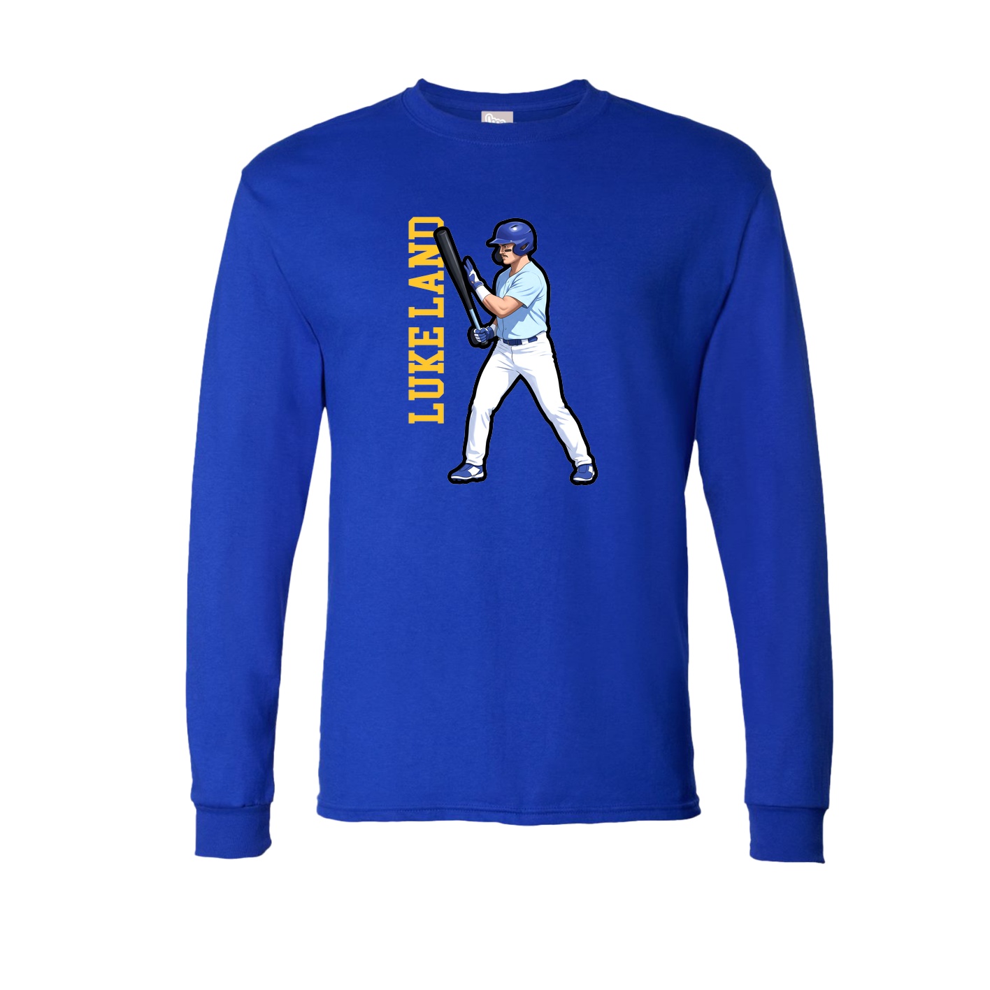 Long Sleeve Tee — Name Vertical in Royal