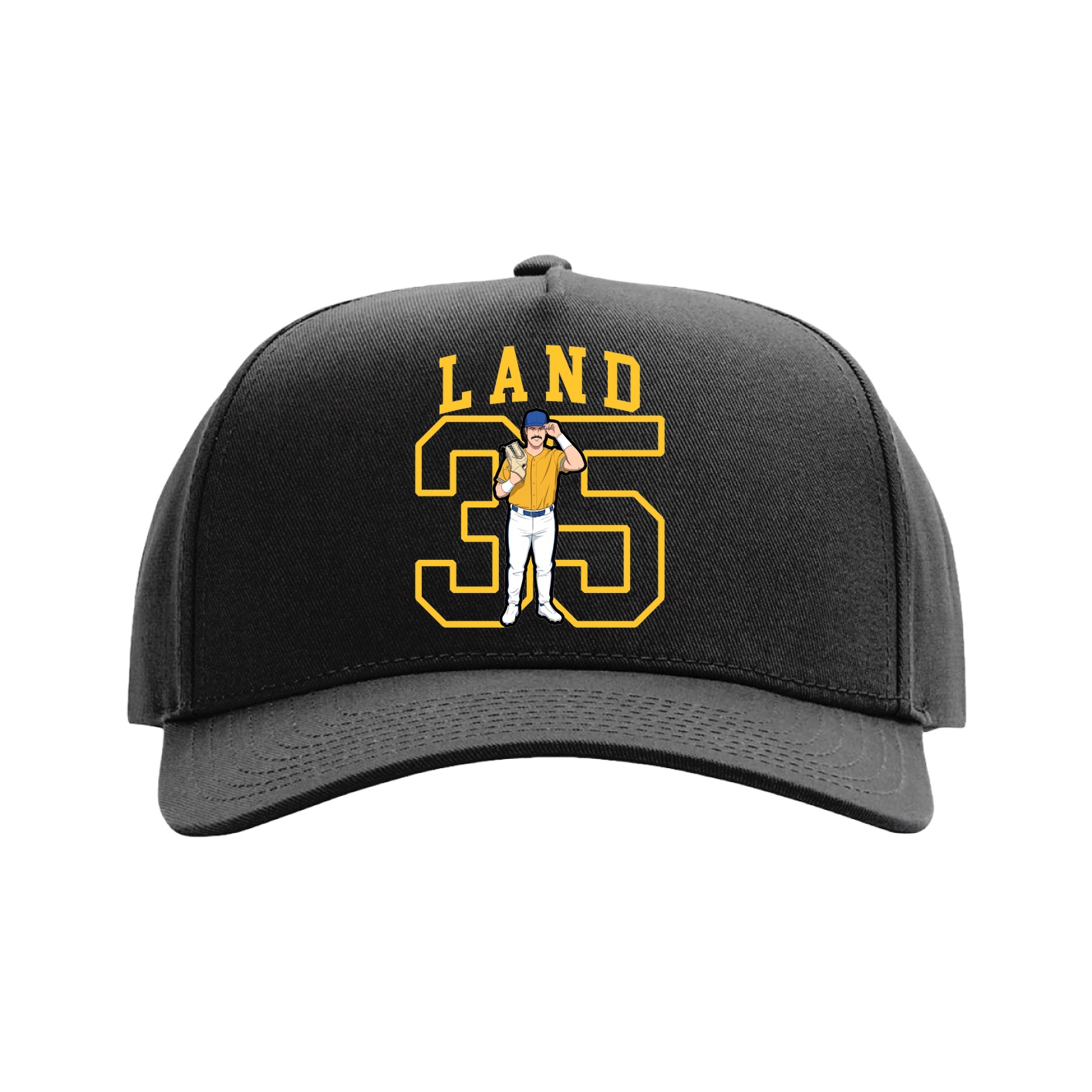 Full Fabric Five-Panel Champ Cap — Shirsey in Black