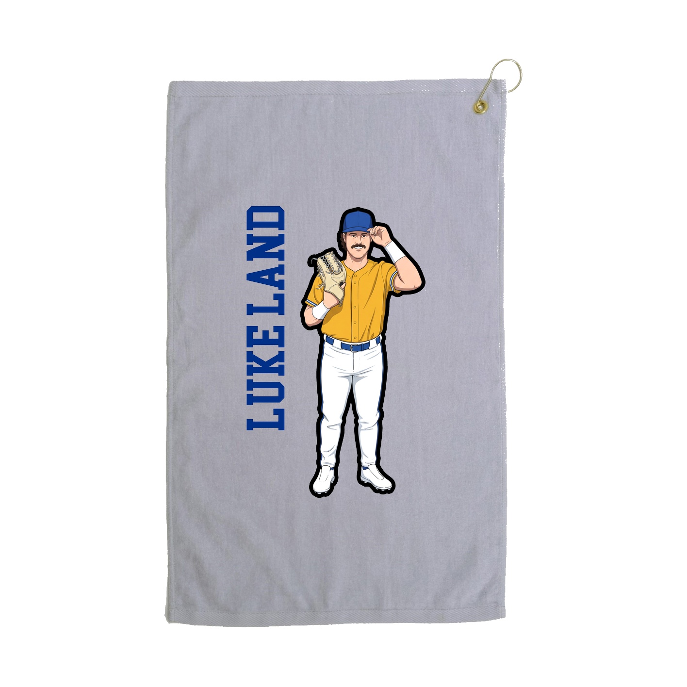 Golf Towel — Name Vertical in Grey