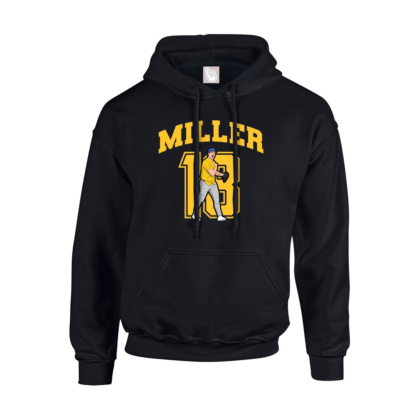 Youth Hoodie — Number in Black