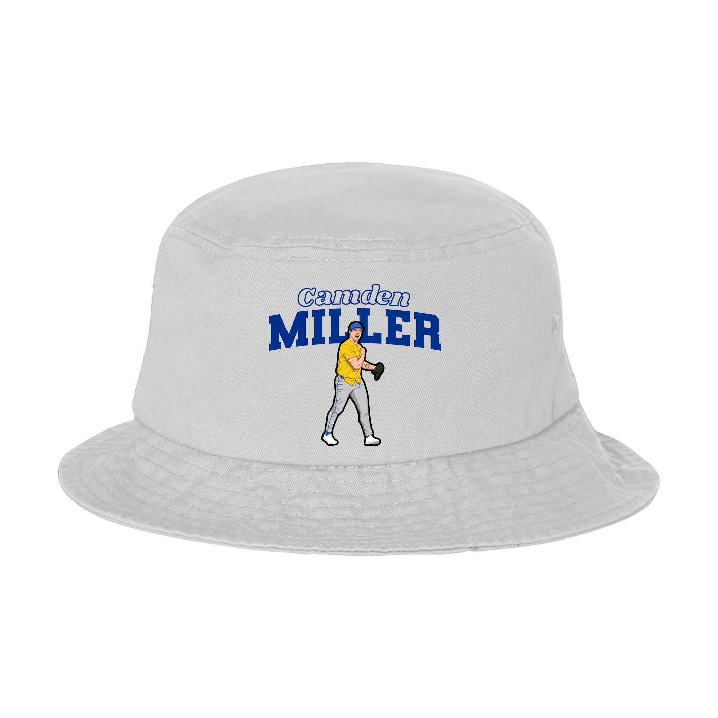 Bucket Cap — Name Arch in White