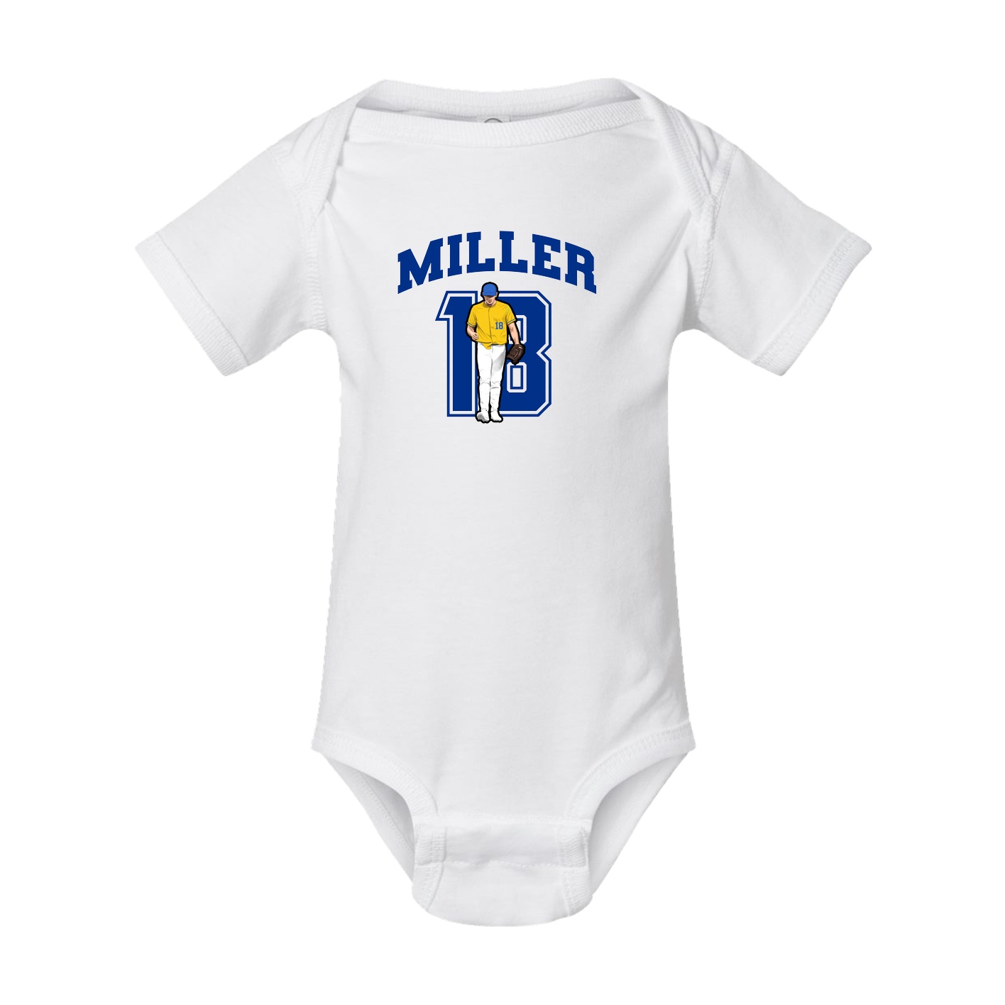 Baby Onesie — Number in White