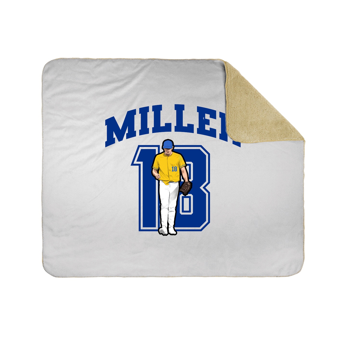 Throw Blanket — Number in White