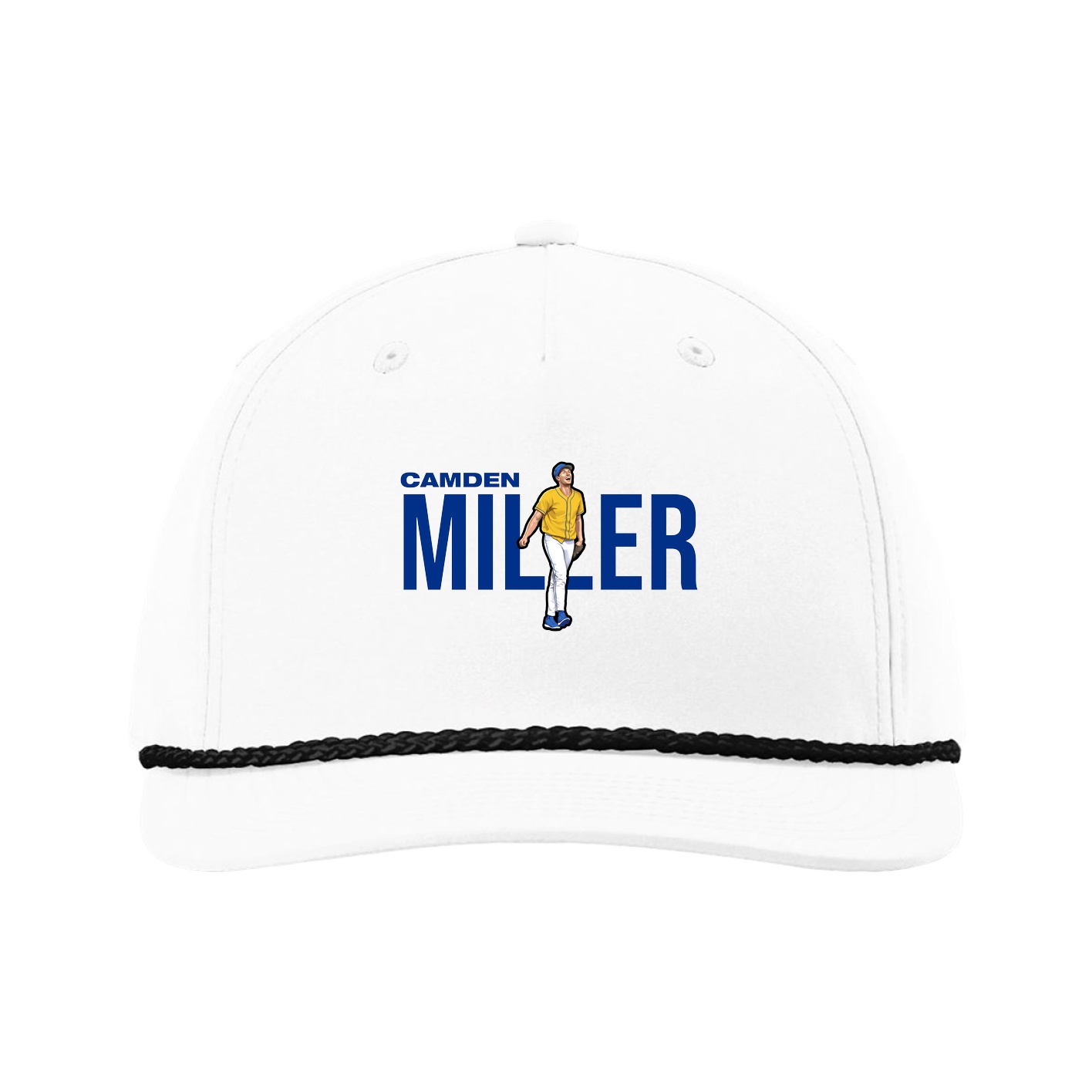 Five-Panel Classic Rope Cap — Player Name in White