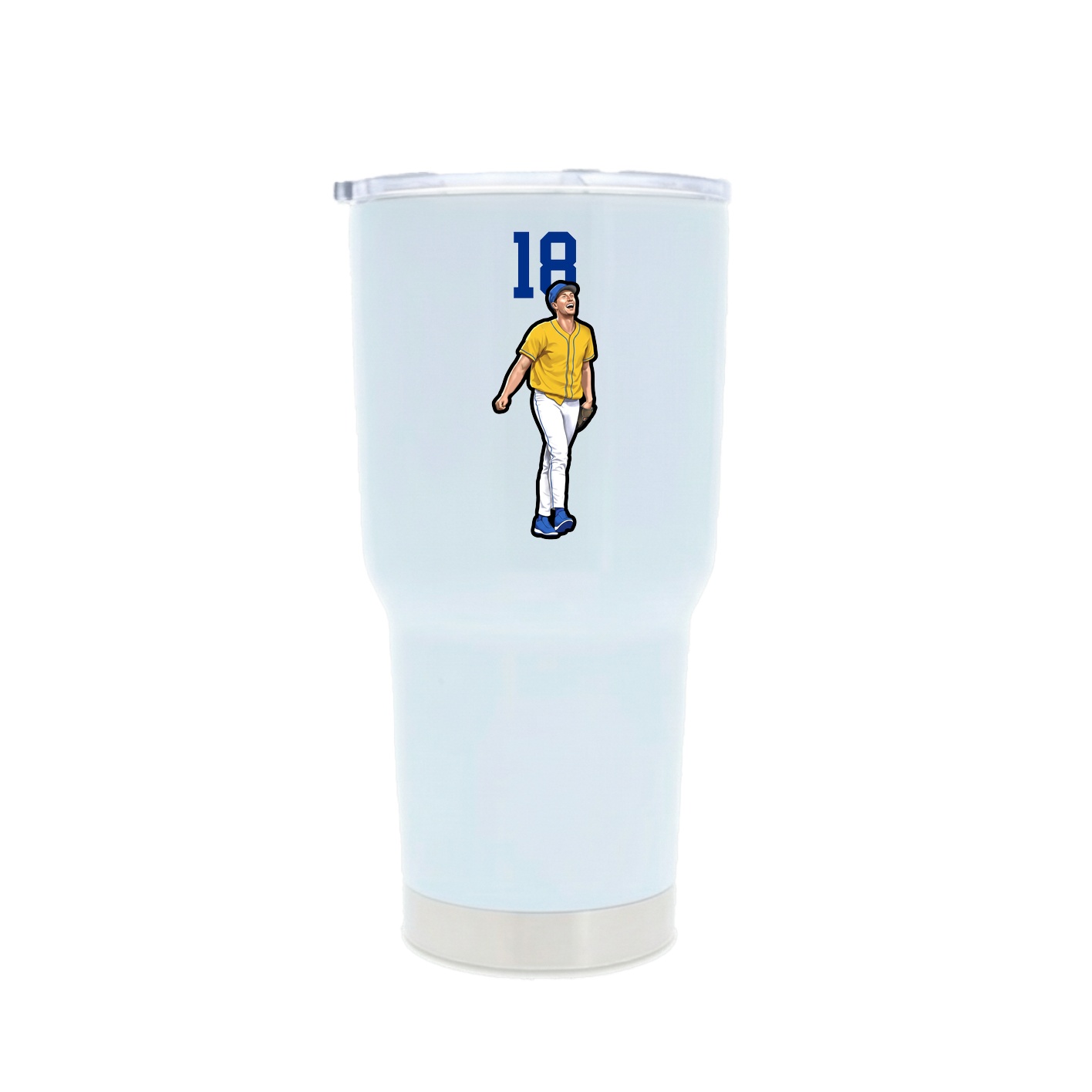 30oz Stainless Steel Tumbler — Number Top in White