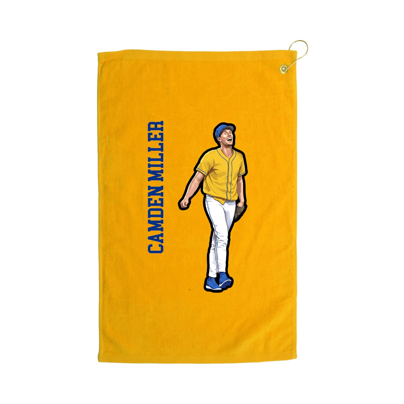 Golf Towel — Name Vertical in Gold