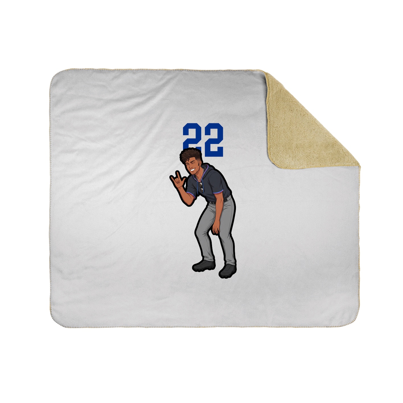 Throw Blanket — Number Top in White