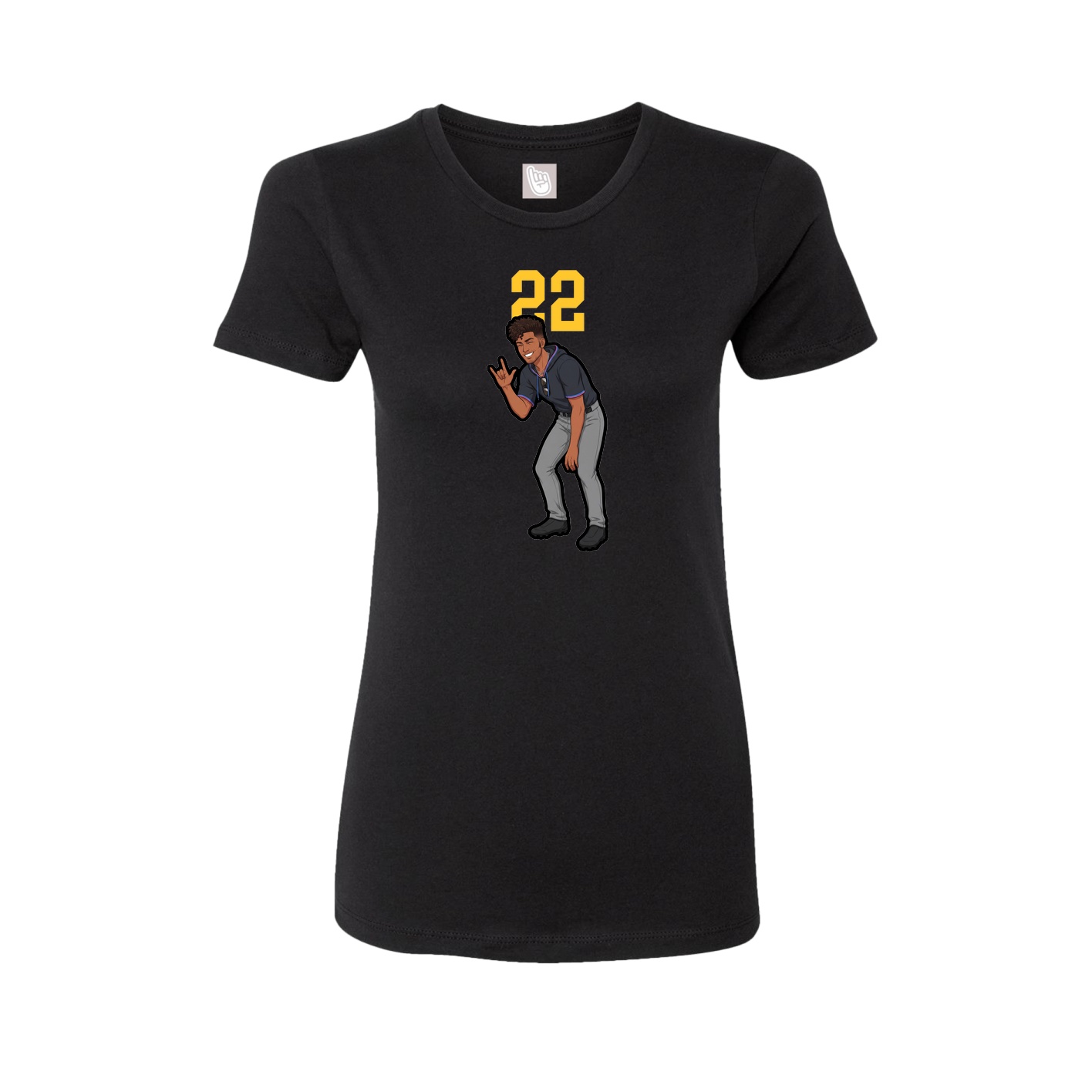 Fitted Women's Tee — Number Top in Black