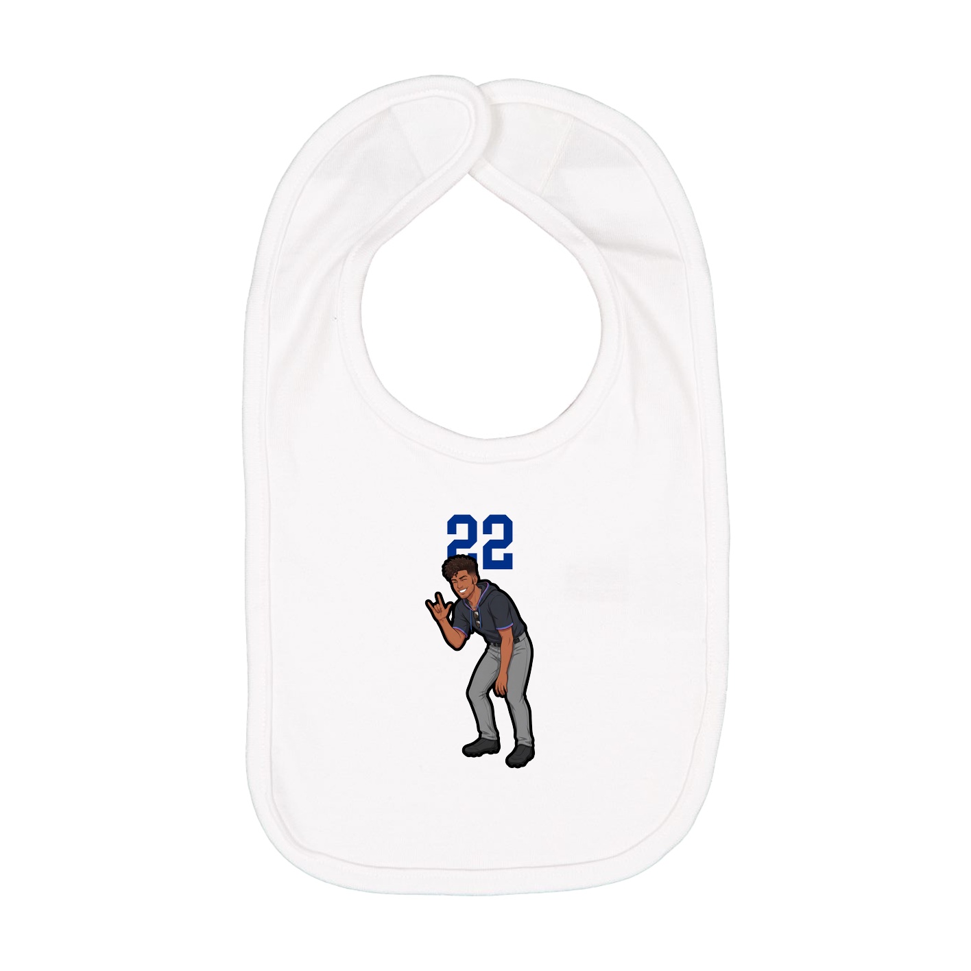 Infant Bib — Number Top in White