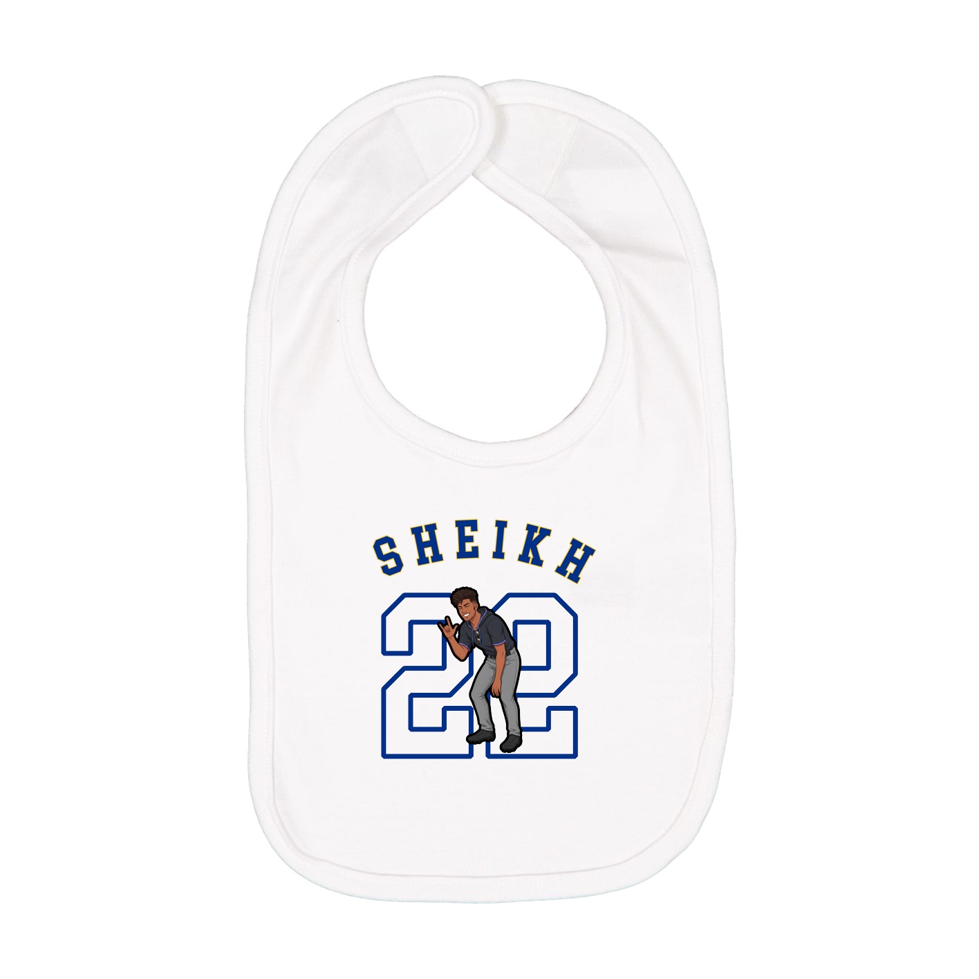 Infant Bib — Shirsey Arch in White
