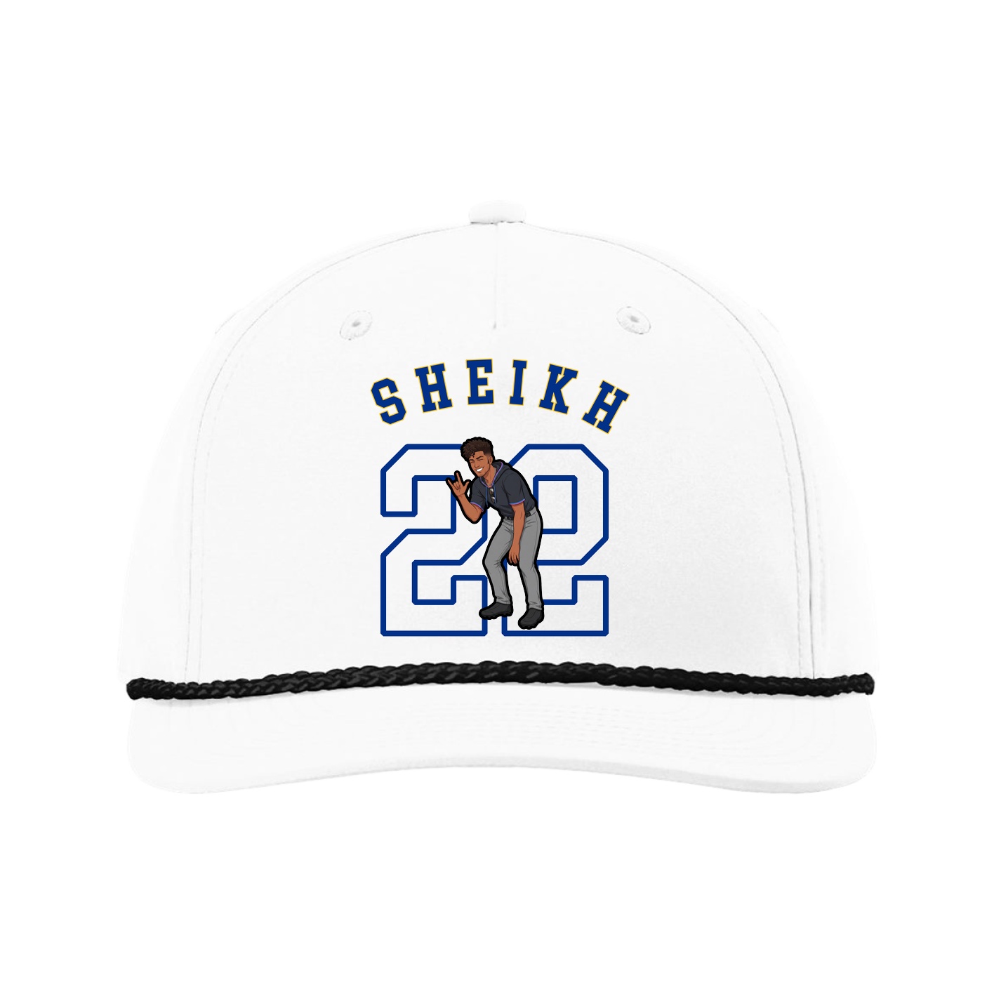 Five-Panel Classic Rope Cap — Shirsey Arch in White