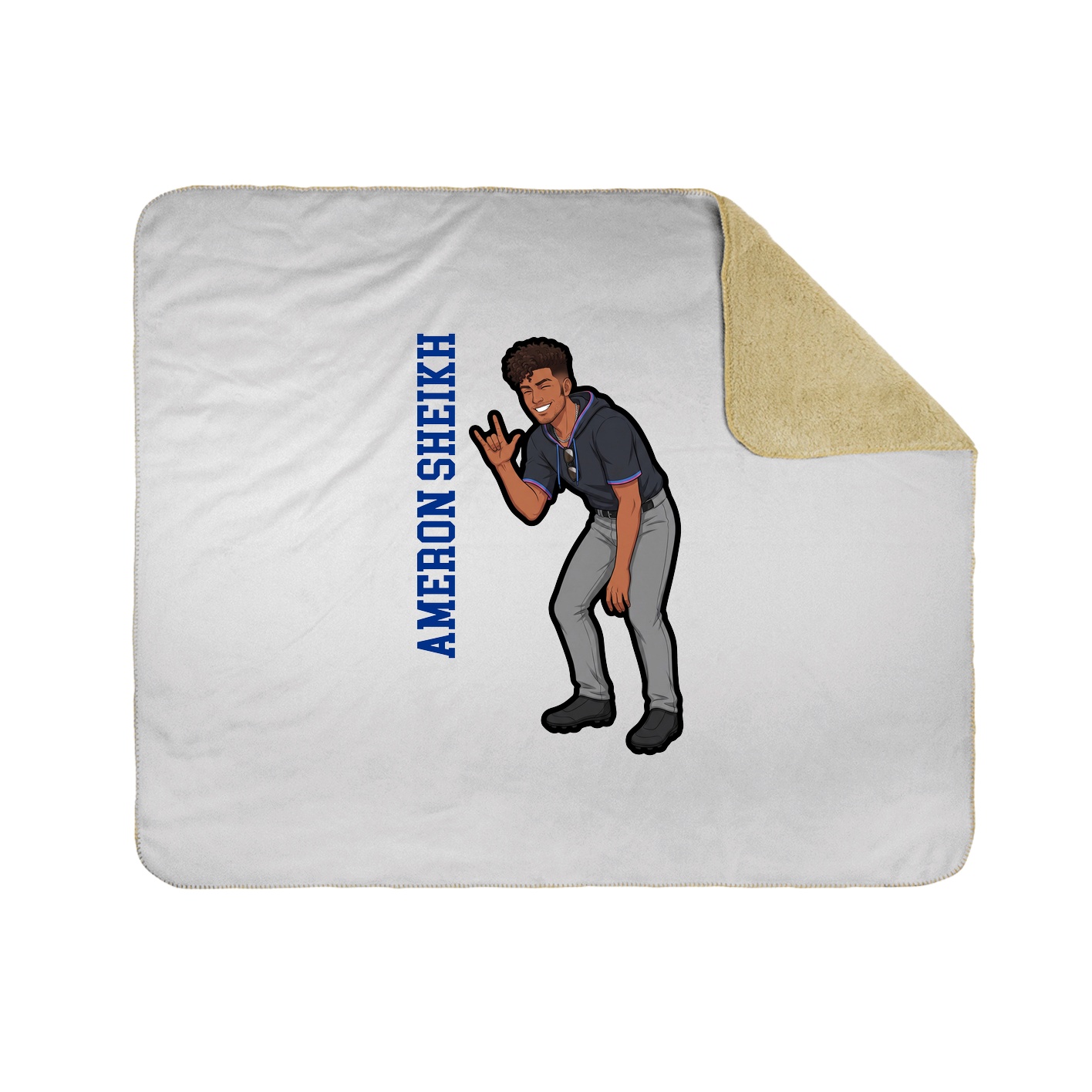 Throw Blanket — Name Vertical in White