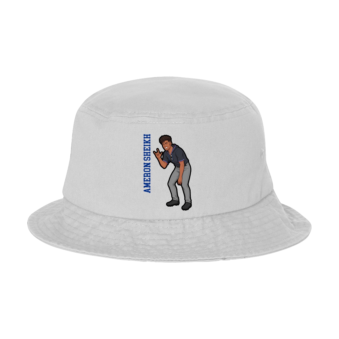 Bucket Cap — Name Vertical in White