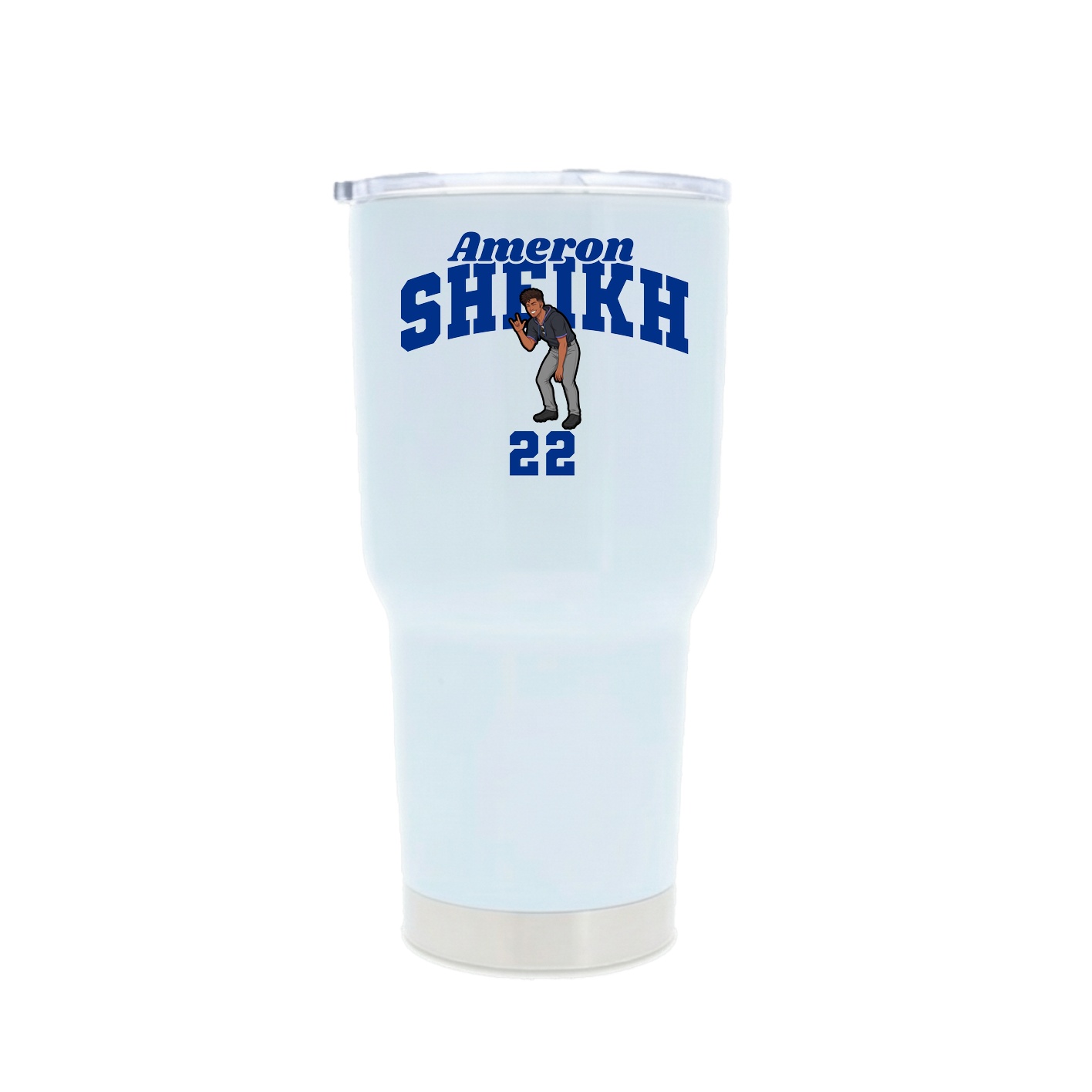 30oz Stainless Steel Tumbler — Signature Arch in White