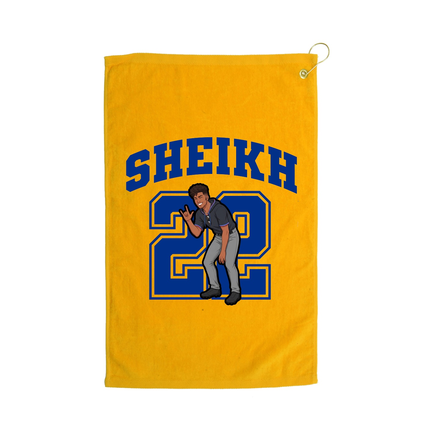 Golf Towel — Number in Gold