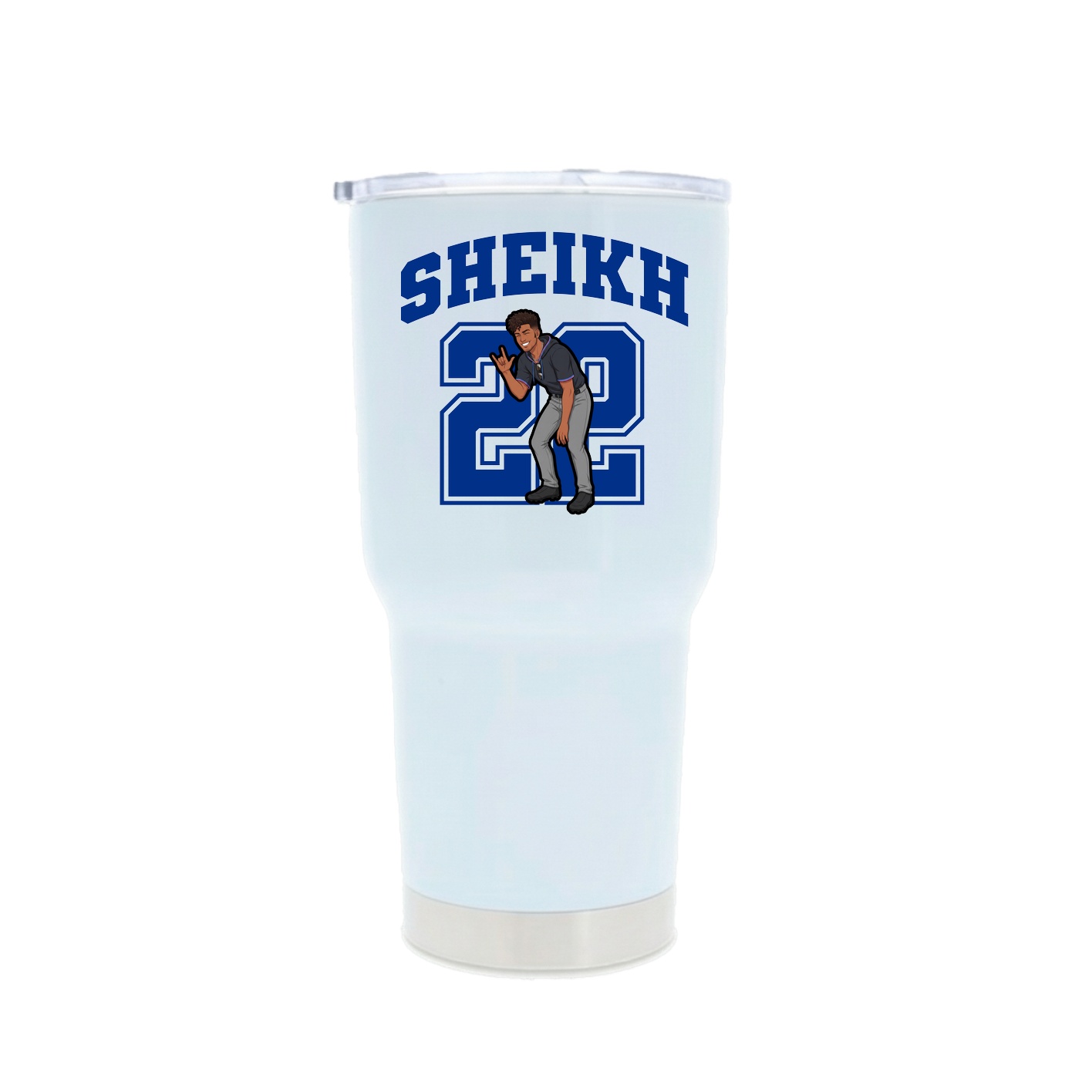 30oz Stainless Steel Tumbler — Number in White