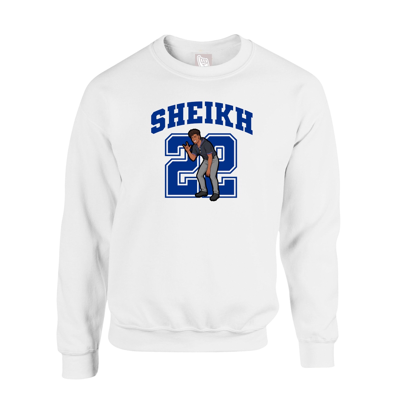 Fleece Crew — Number in White