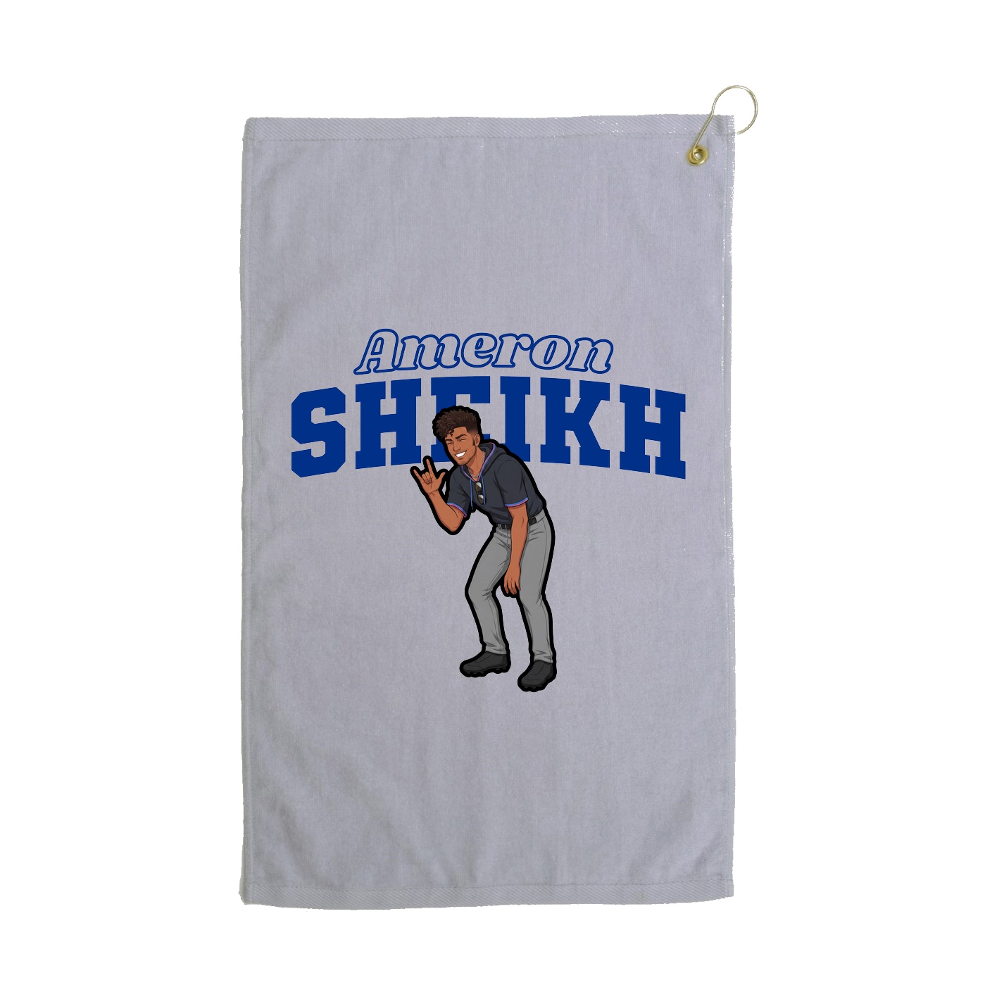 Golf Towel — Name Arch in Grey