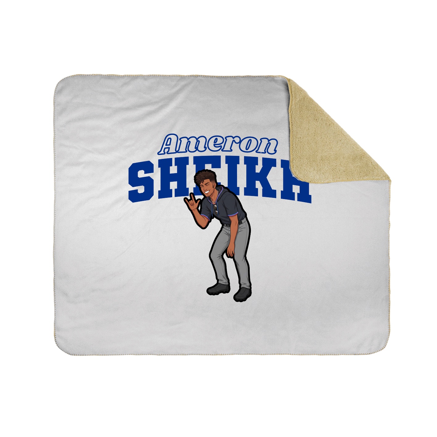 Throw Blanket — Name Arch in White