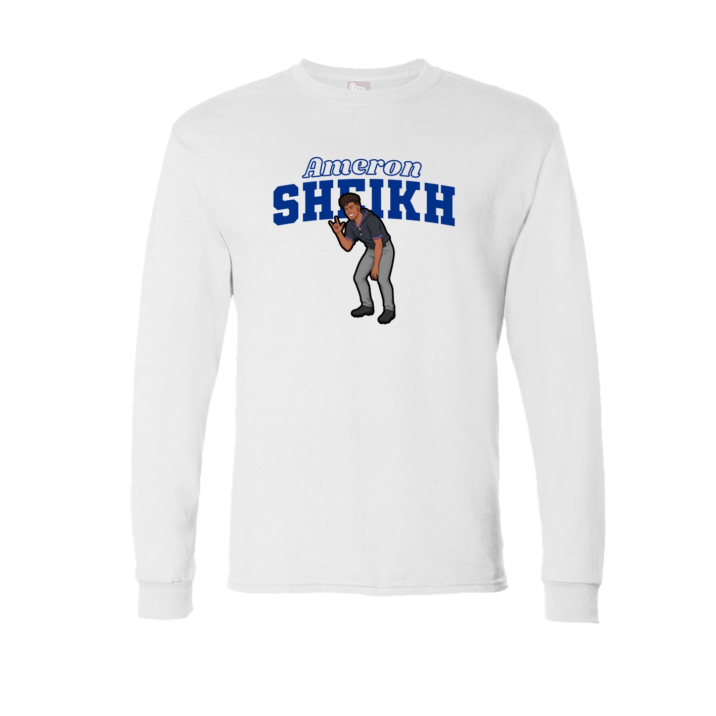 Long Sleeve Tee — Name Arch in White