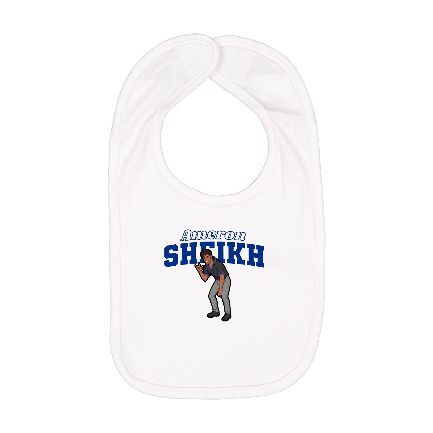 Infant Bib — Name Arch in White