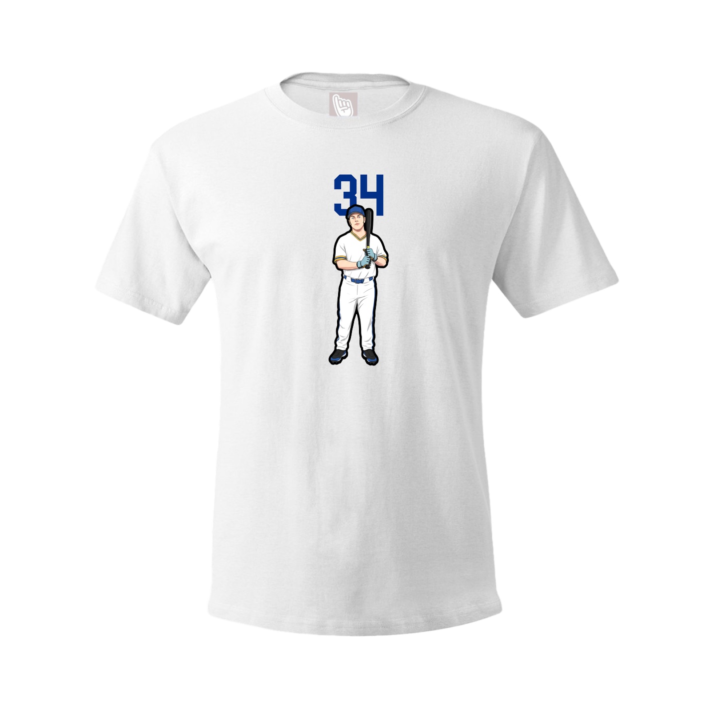 Youth Tee — Number Top in White