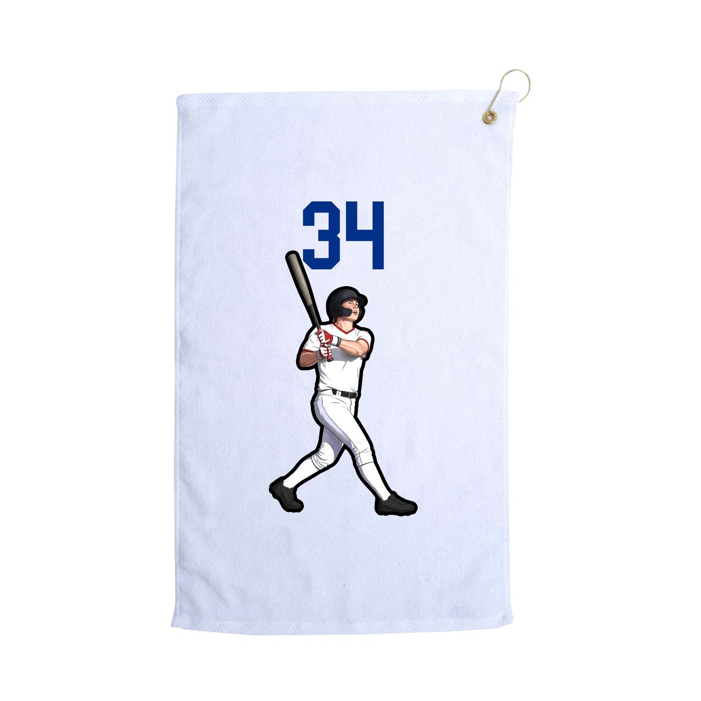 Golf Towel — Number Top in White