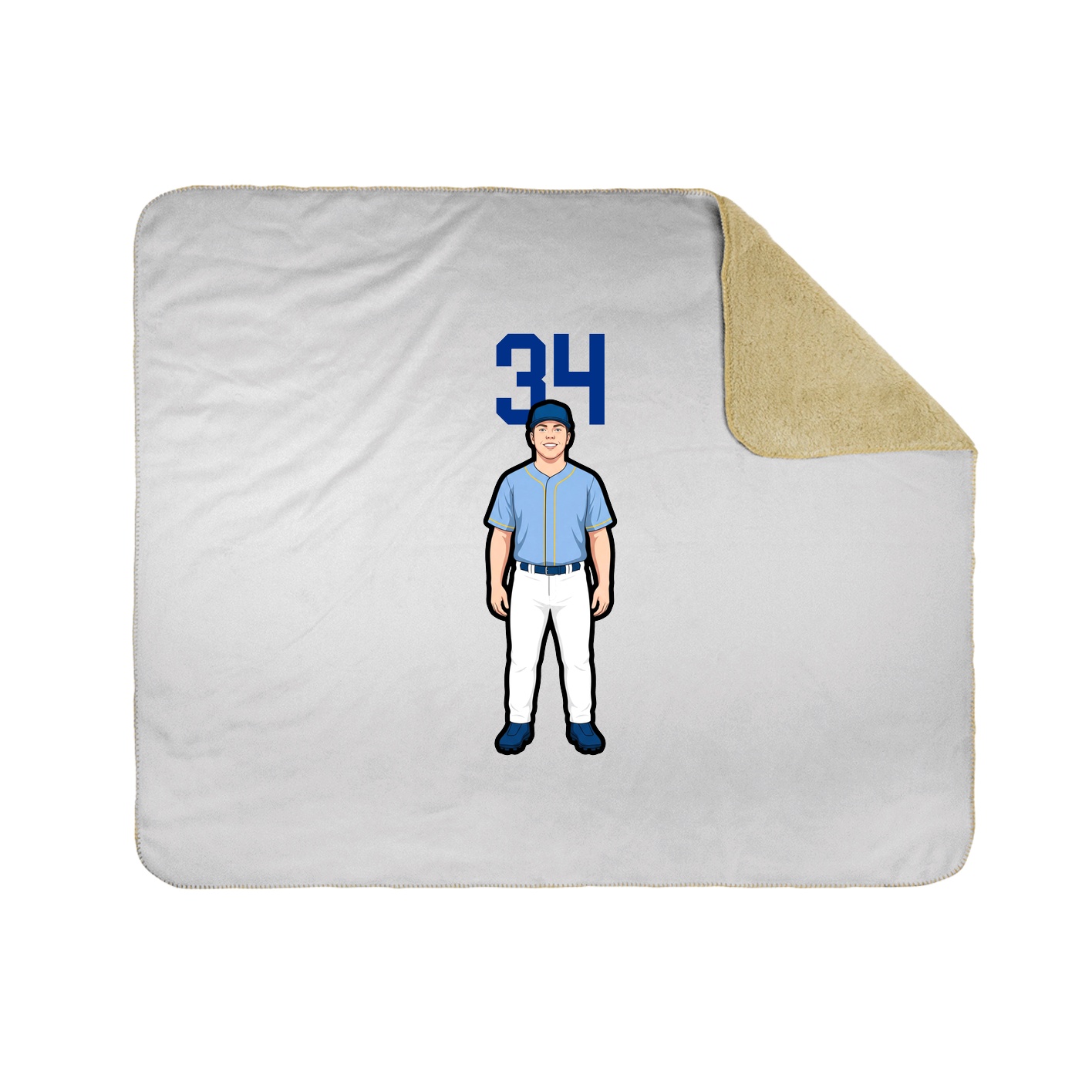 Throw Blanket — Number Top in White