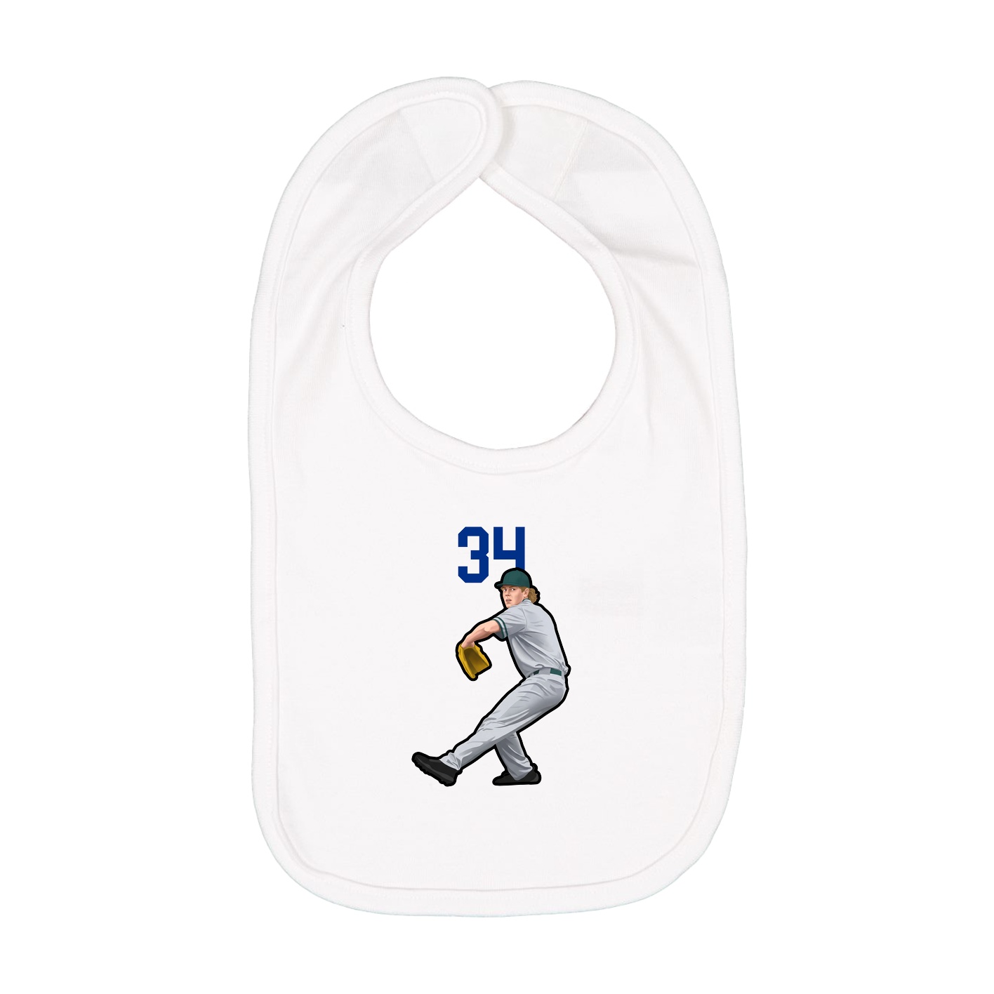 Infant Bib — Number Top in White