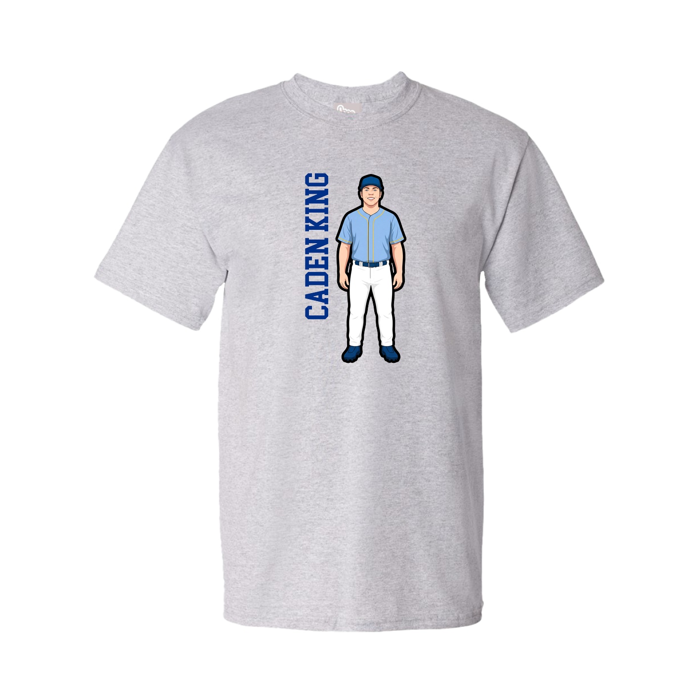 Tee — Name Vertical in Grey