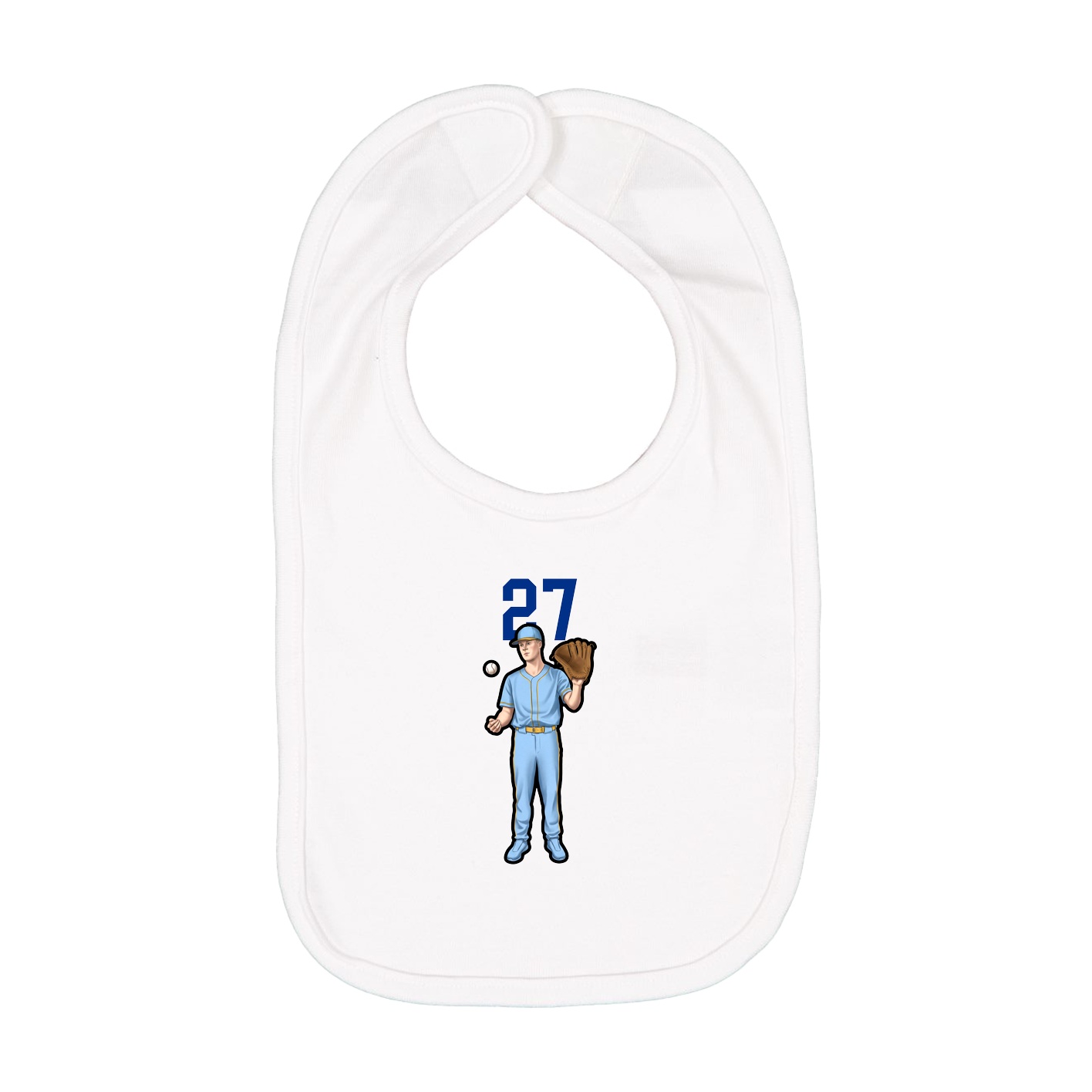 Infant Bib — Number Top in White